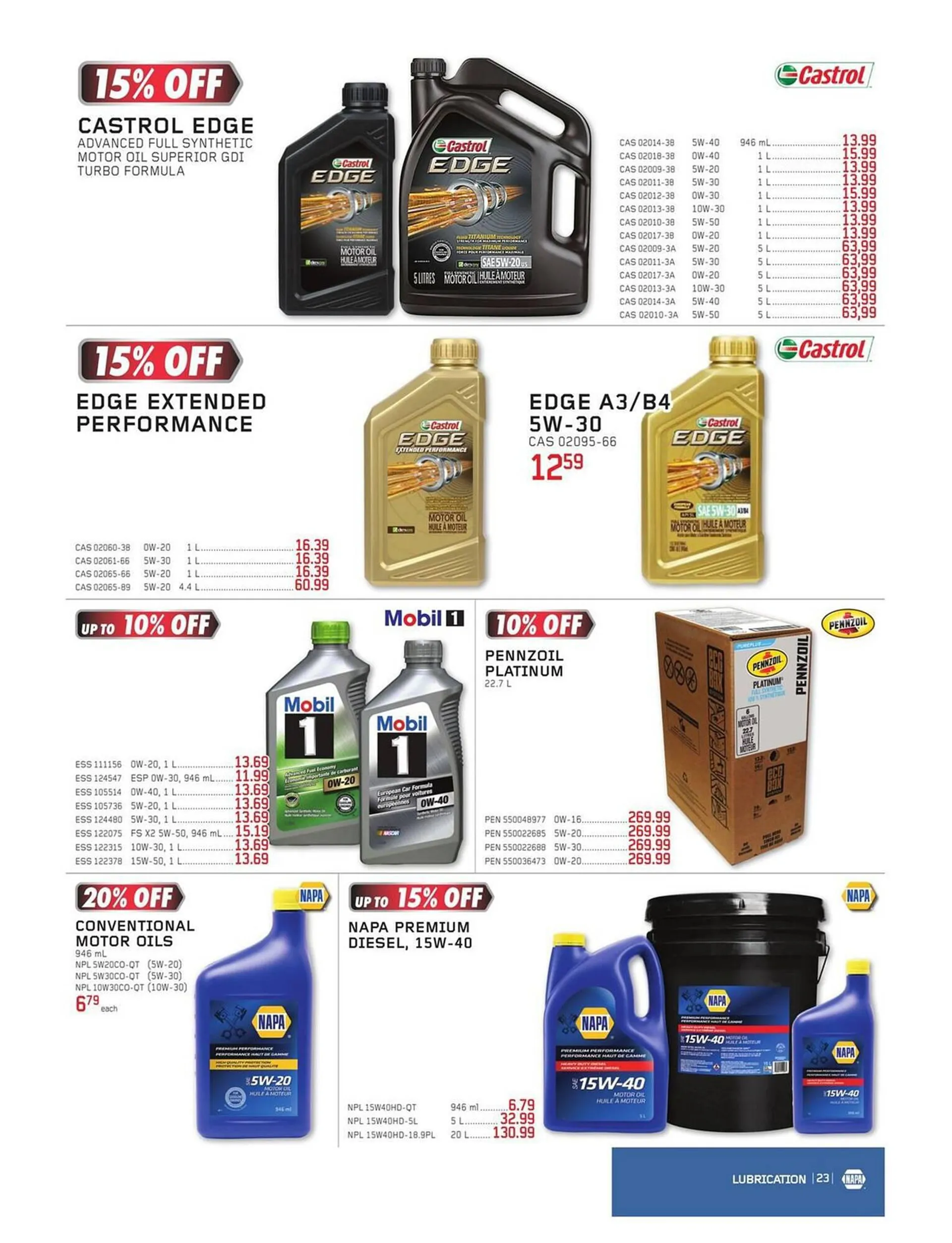 NAPA Auto Parts flyer from November 1 to December 31 2023 - flyer page 23