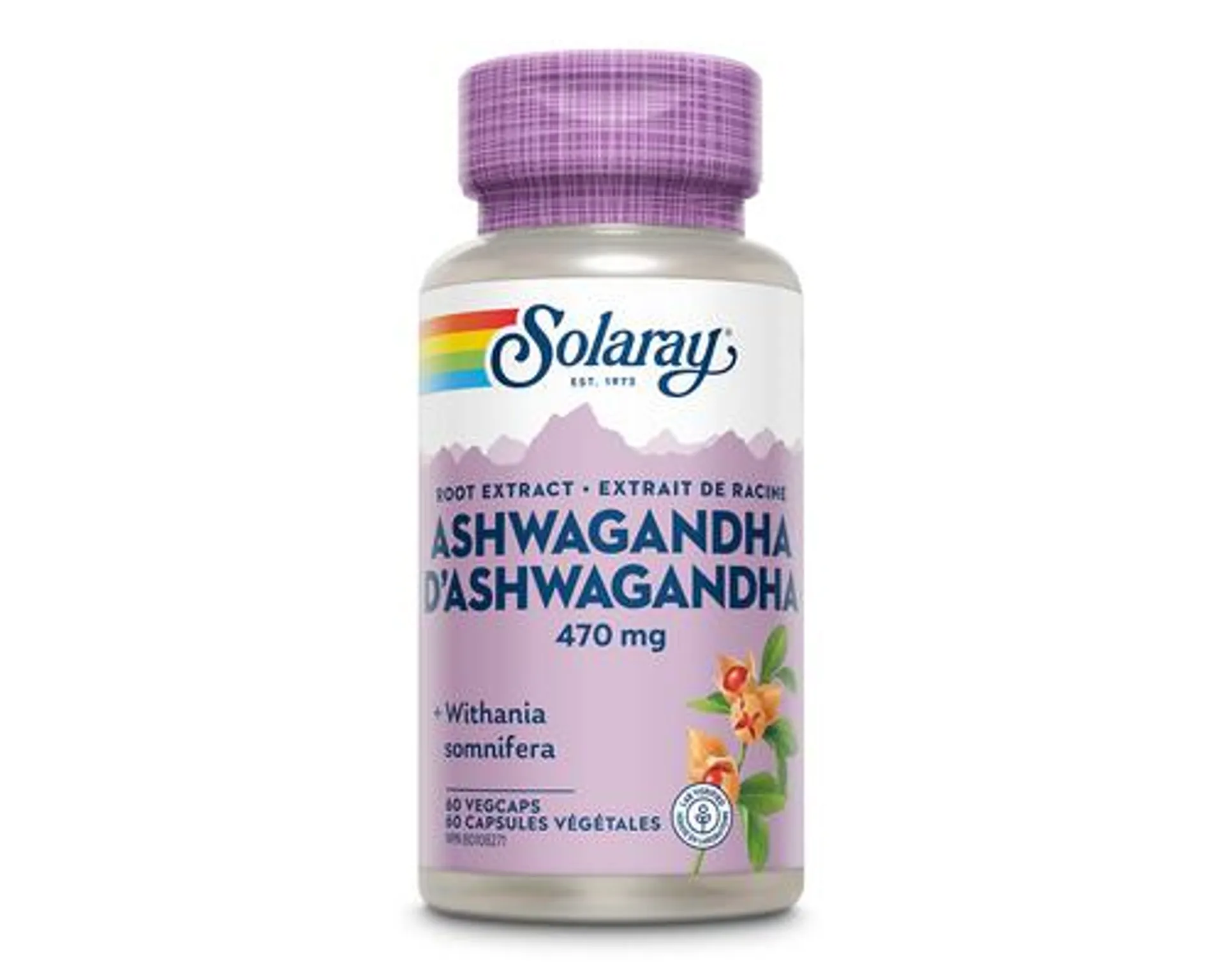 Solaray Ashwagandha Root Extract 470mg 60 Veggie Caps