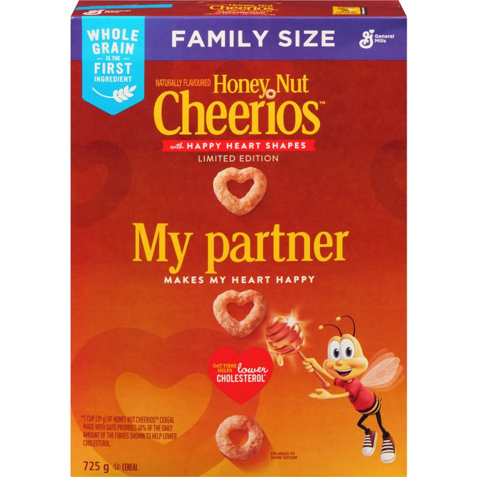 Honey Nut Cheerios Breakfast Cereal, Family Size, Whole Grains