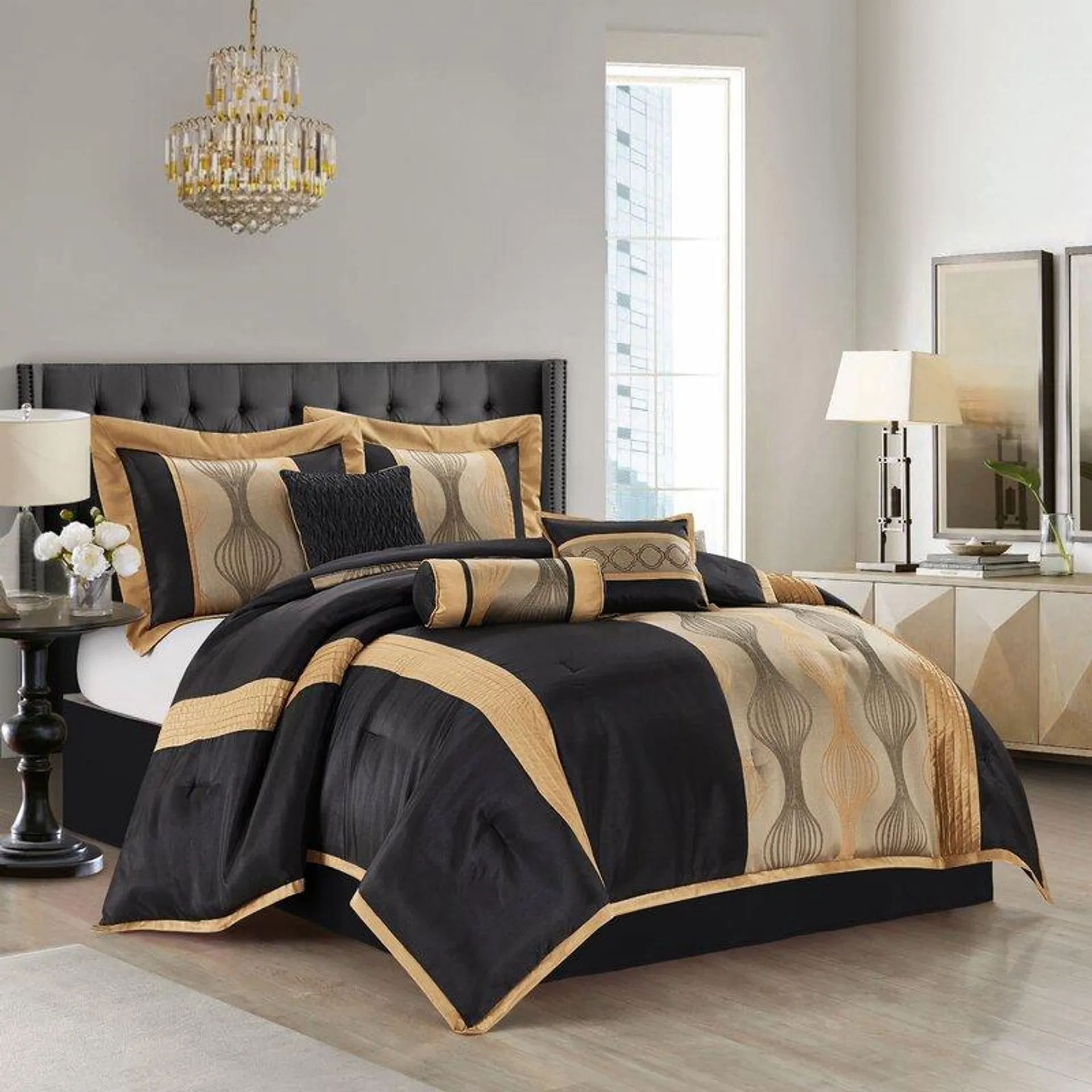 Kath 7 Piece Microfiber Modern & Contemporary Comforter Set