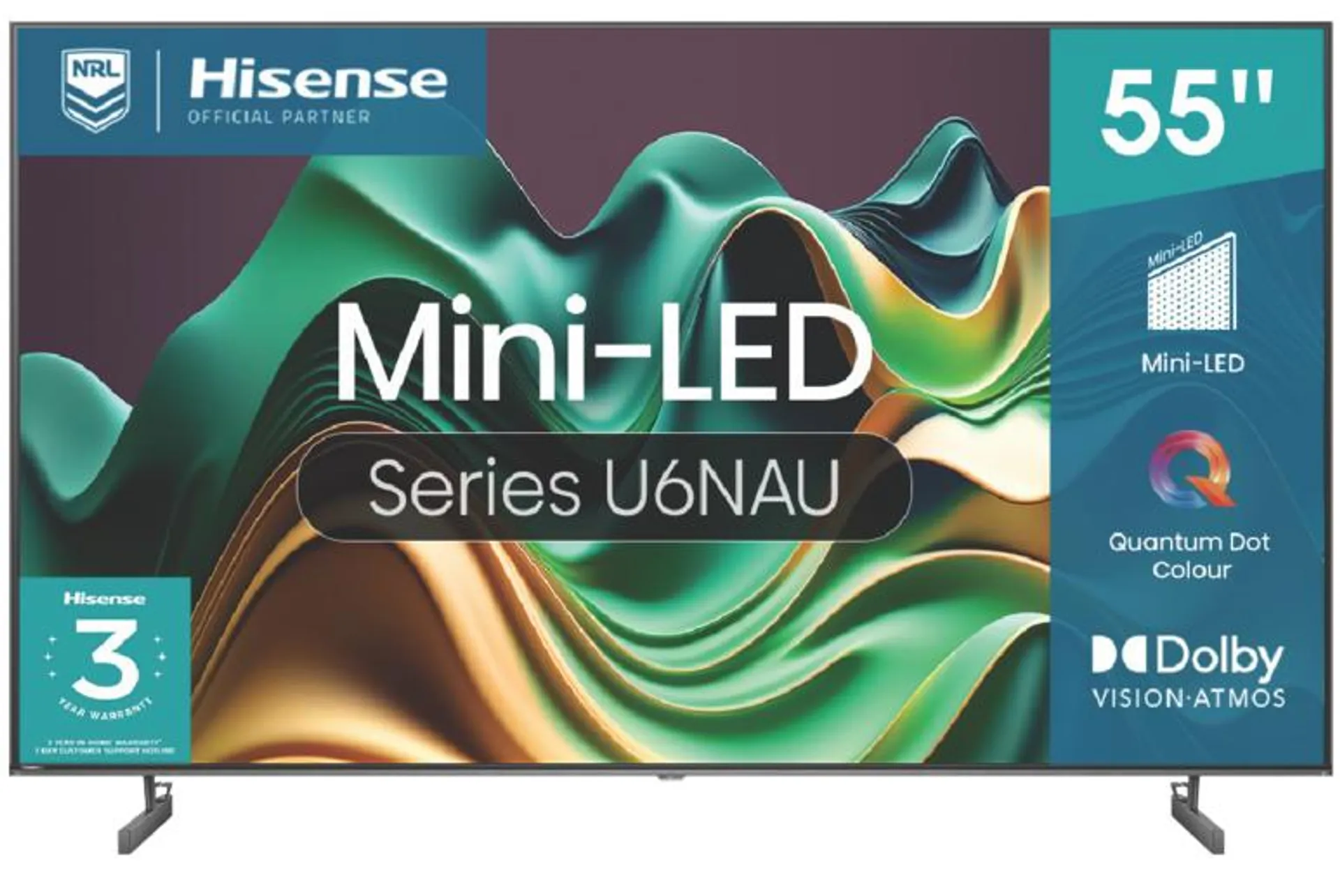 Hisense 55" U6NAU Mini-LED 4K QLED Smart TV 24