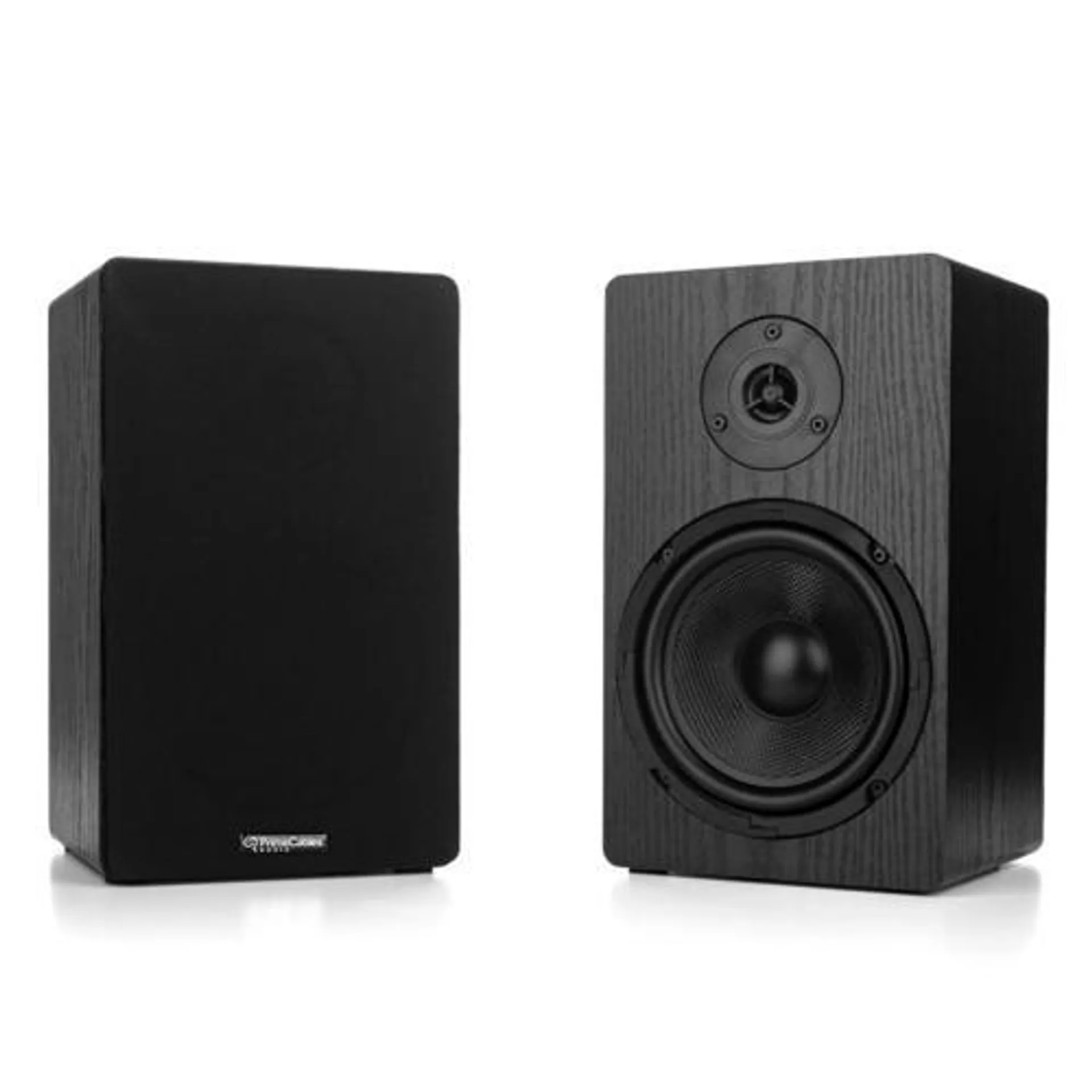 6.5 Inch 2 Way High-Performance Bookshelf Speakers Pair - PrimeCables® - Black