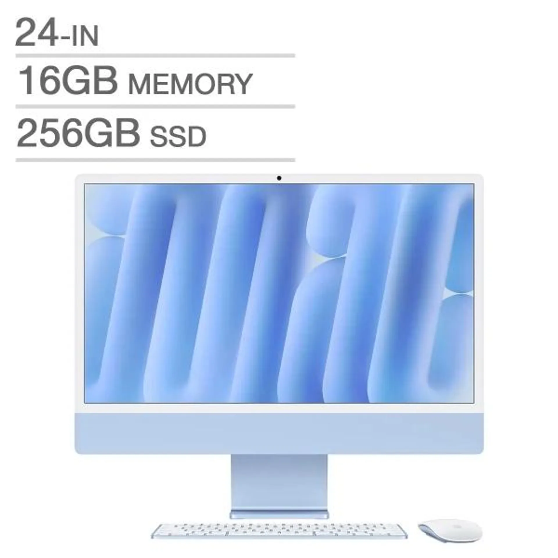 Apple 24 in. iMac, Apple M4 Chip - 16 GB RAM, 256 GB SSD, Blue