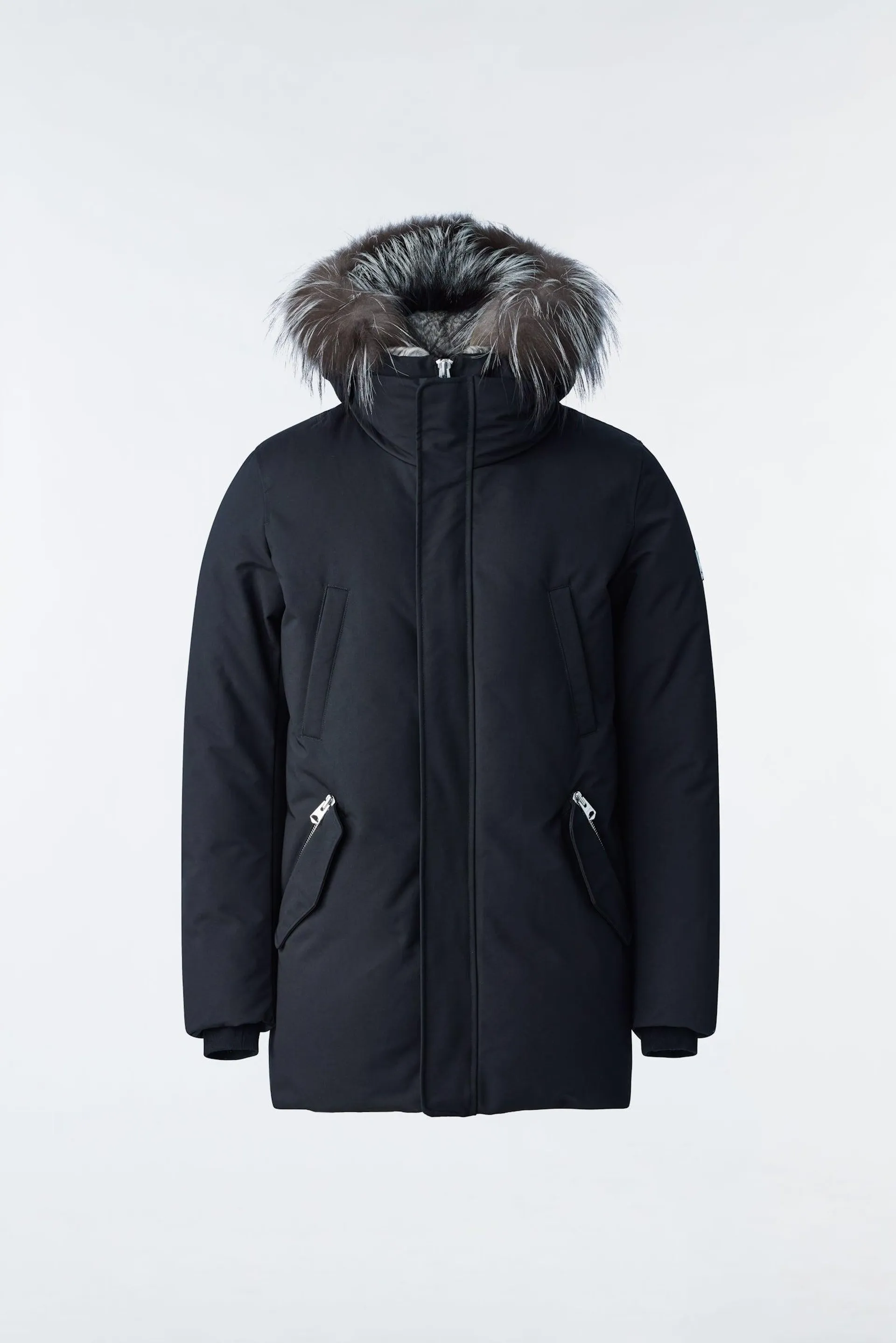 EDWARD 2-in-1 down parka with hooded bib and silver fox fur