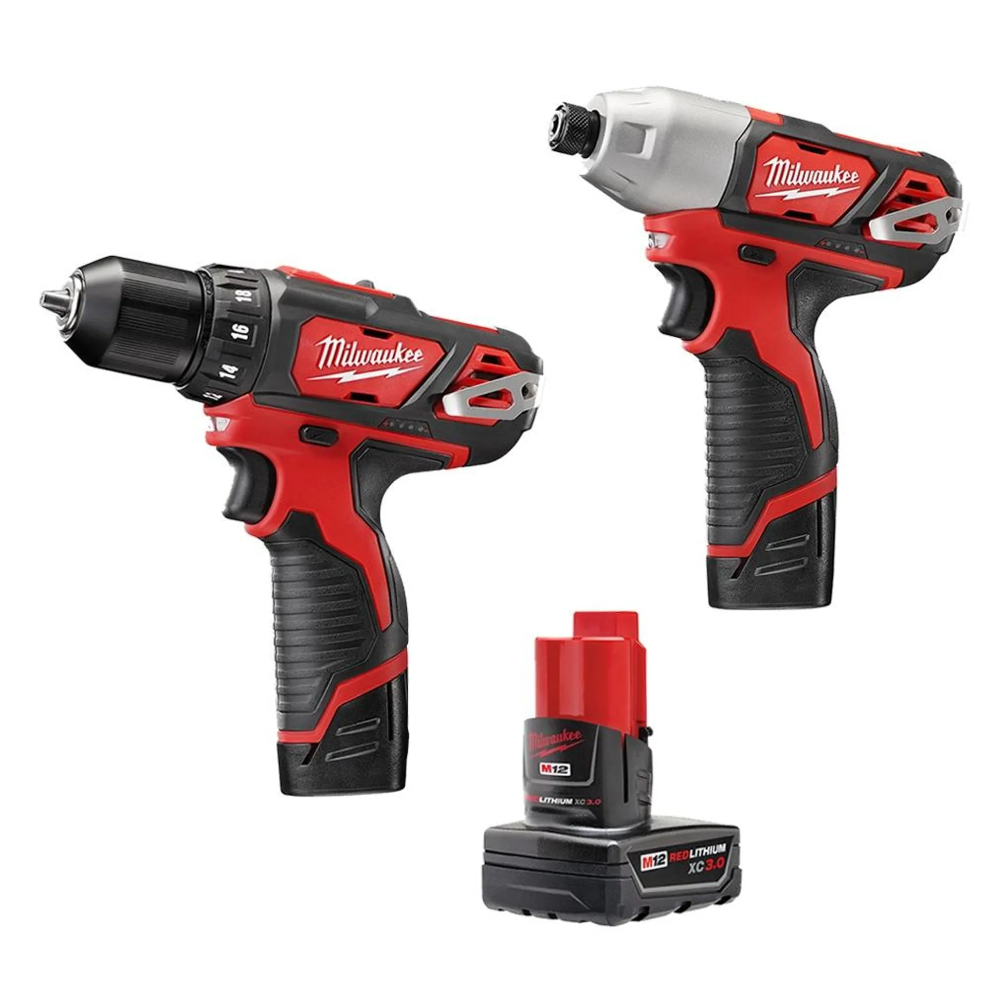 M12 12-Volt Lithium-Ion Cordless Drill Driver/Impact Driver Combo Kit (2-Tool) w/ (3) Batteries