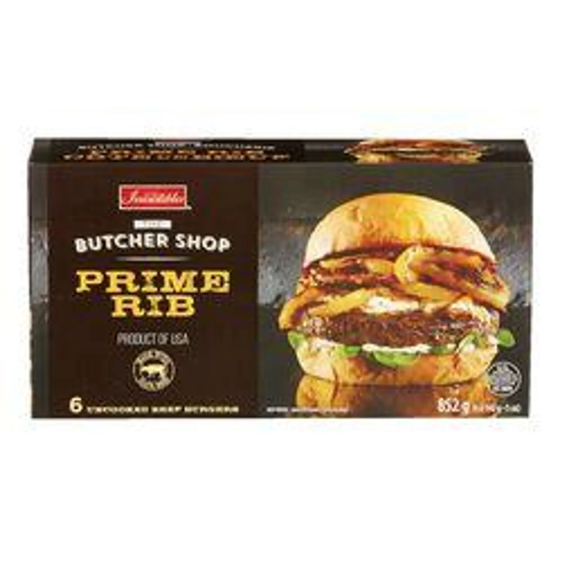 Frozen Prime Rib Burgers, Butcher Shop