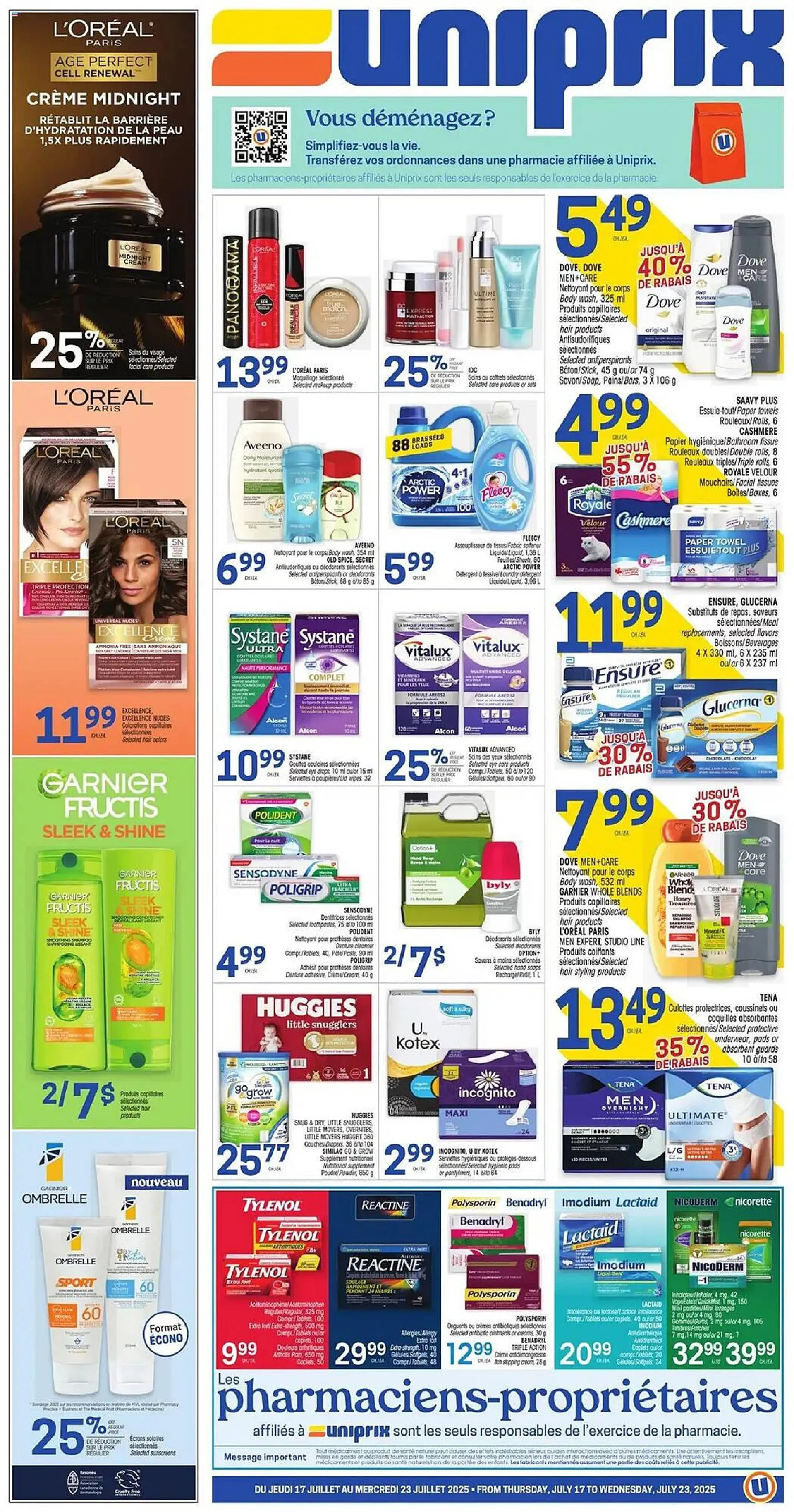 Uniprix flyer from July 17 to July 23 2025 - flyer page 1