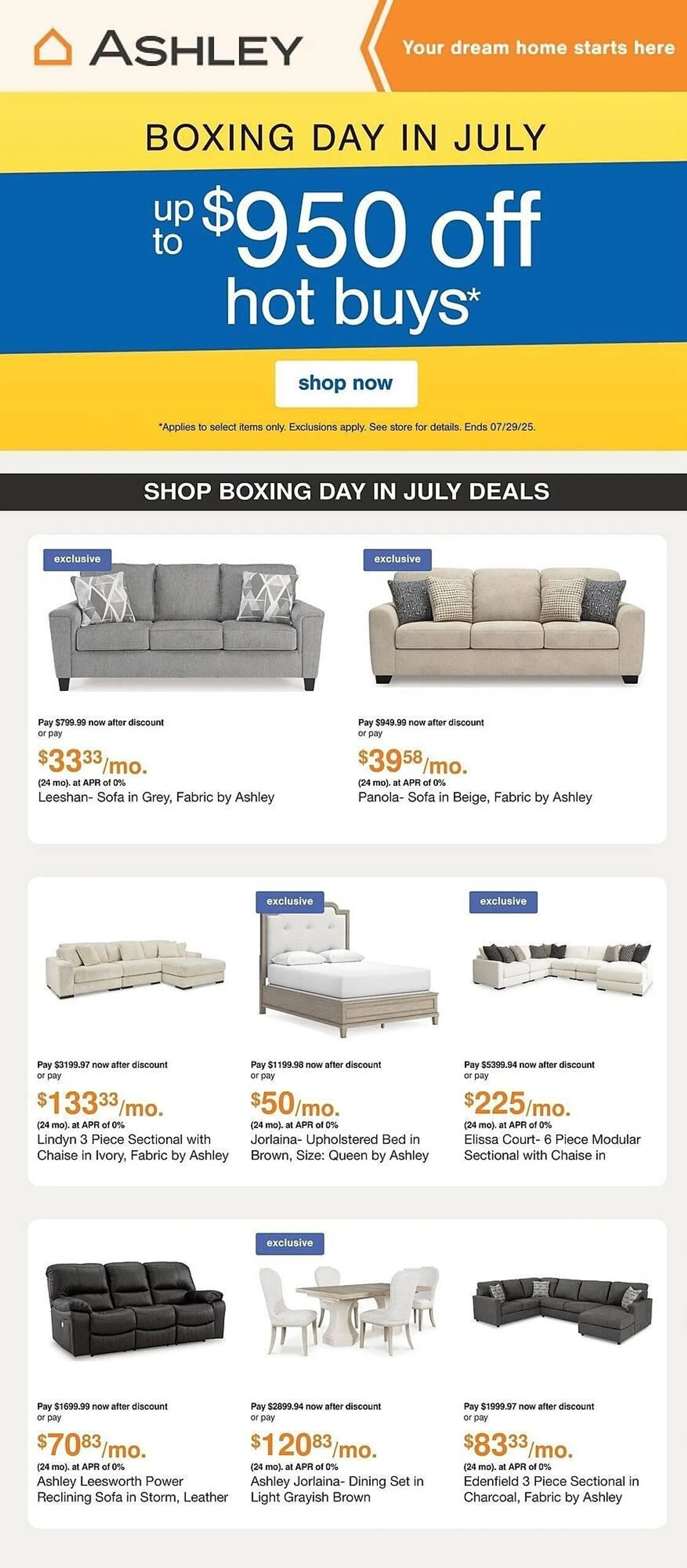 Ashley Furniture flyer from July 17 to July 23 2025 - flyer page 1