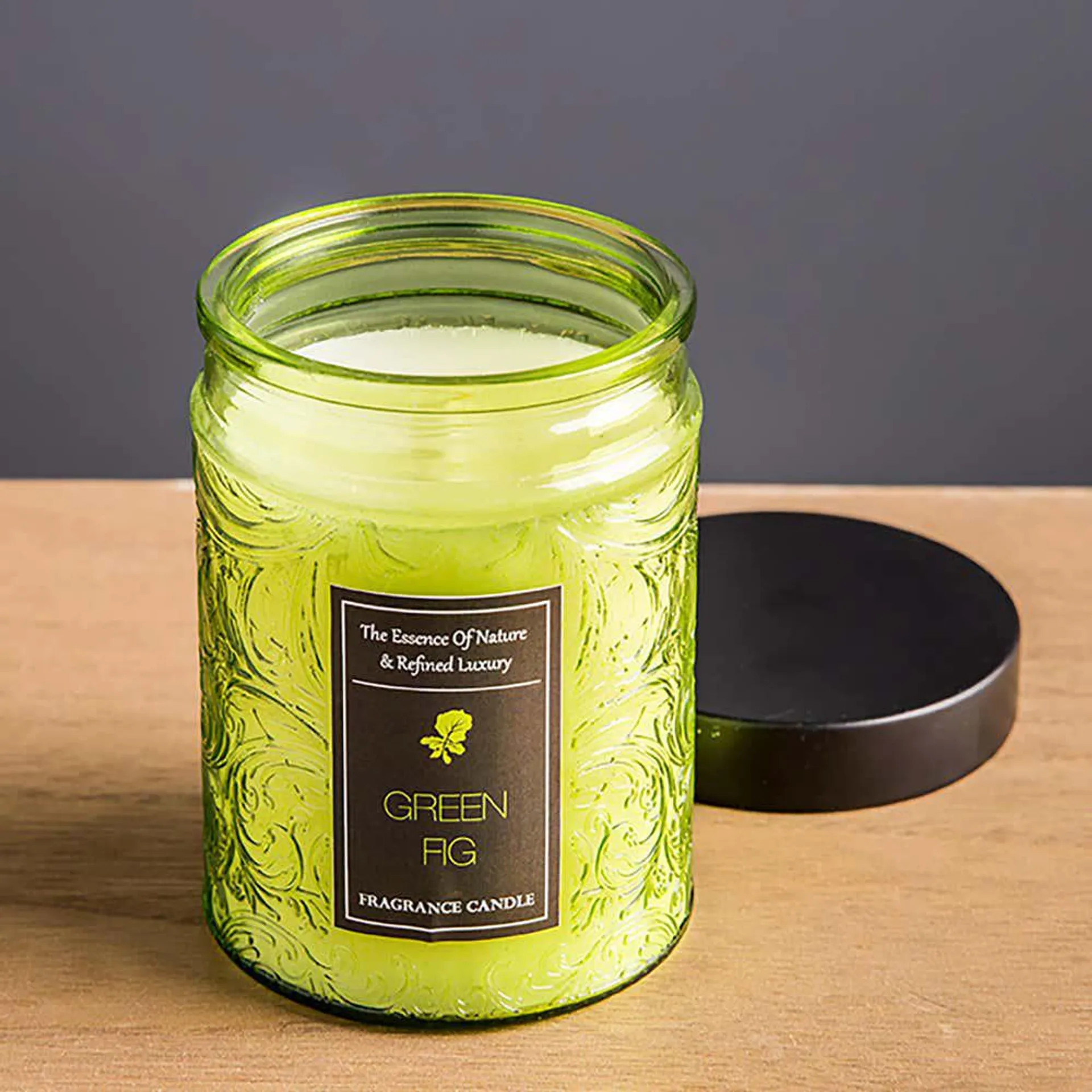 KSP Essence 'Green Fig' Filled Jar Candle with Metal Lid (Green)