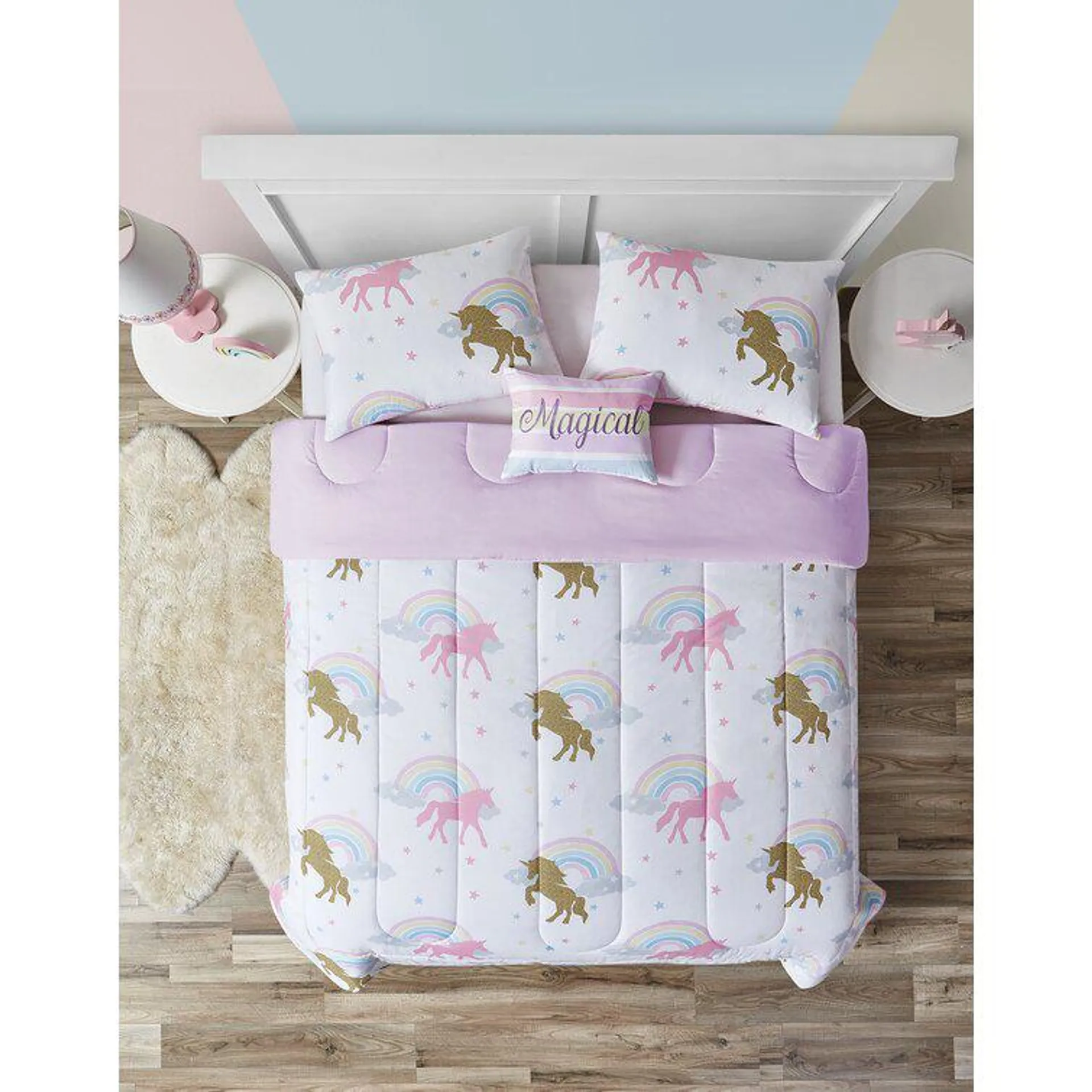 Catrine Pink Microfiber Comforter Set