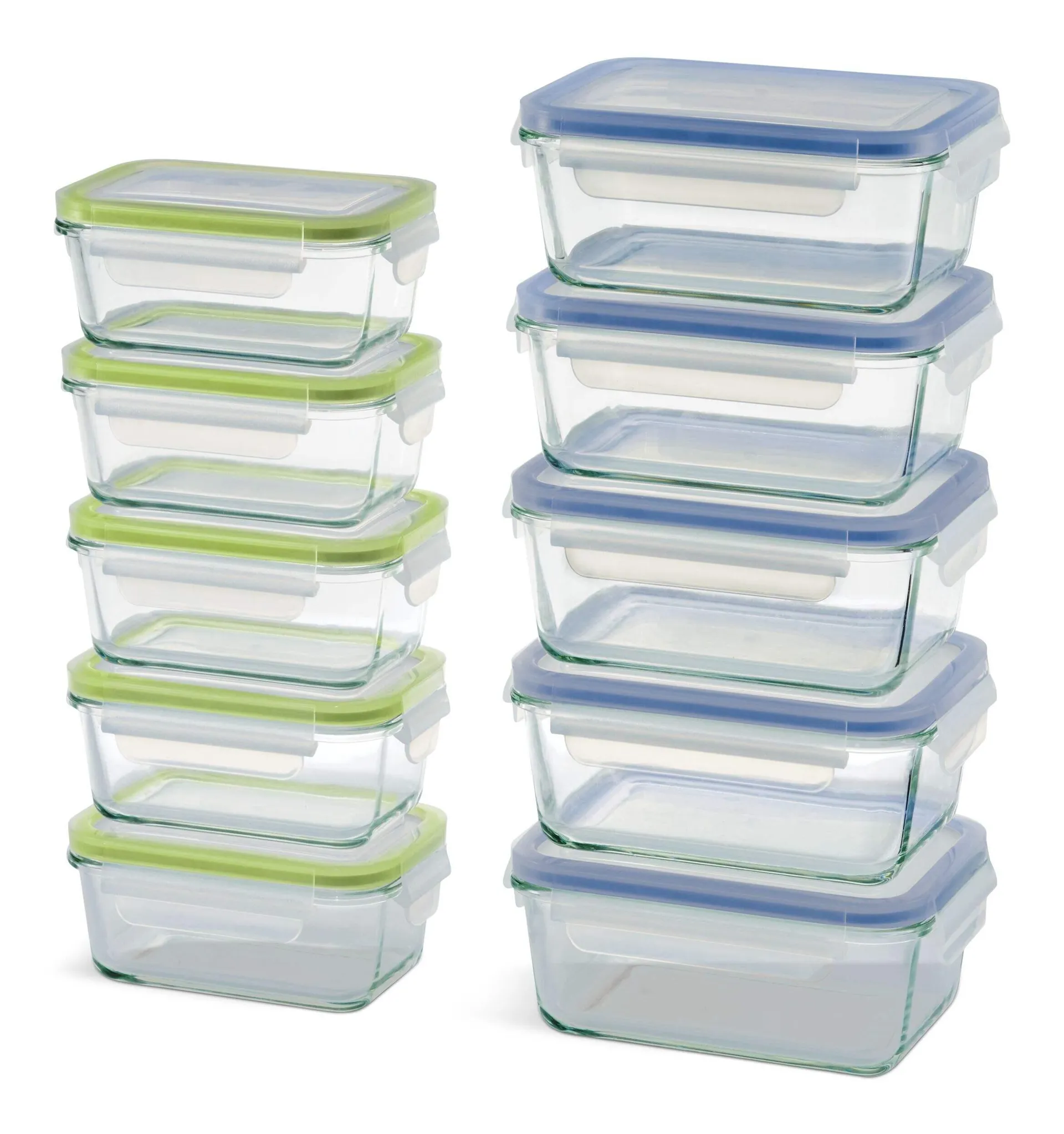 Vida by PADERNO Glass Clip Lid Food Storage Container Set Leakproof, 20-pc