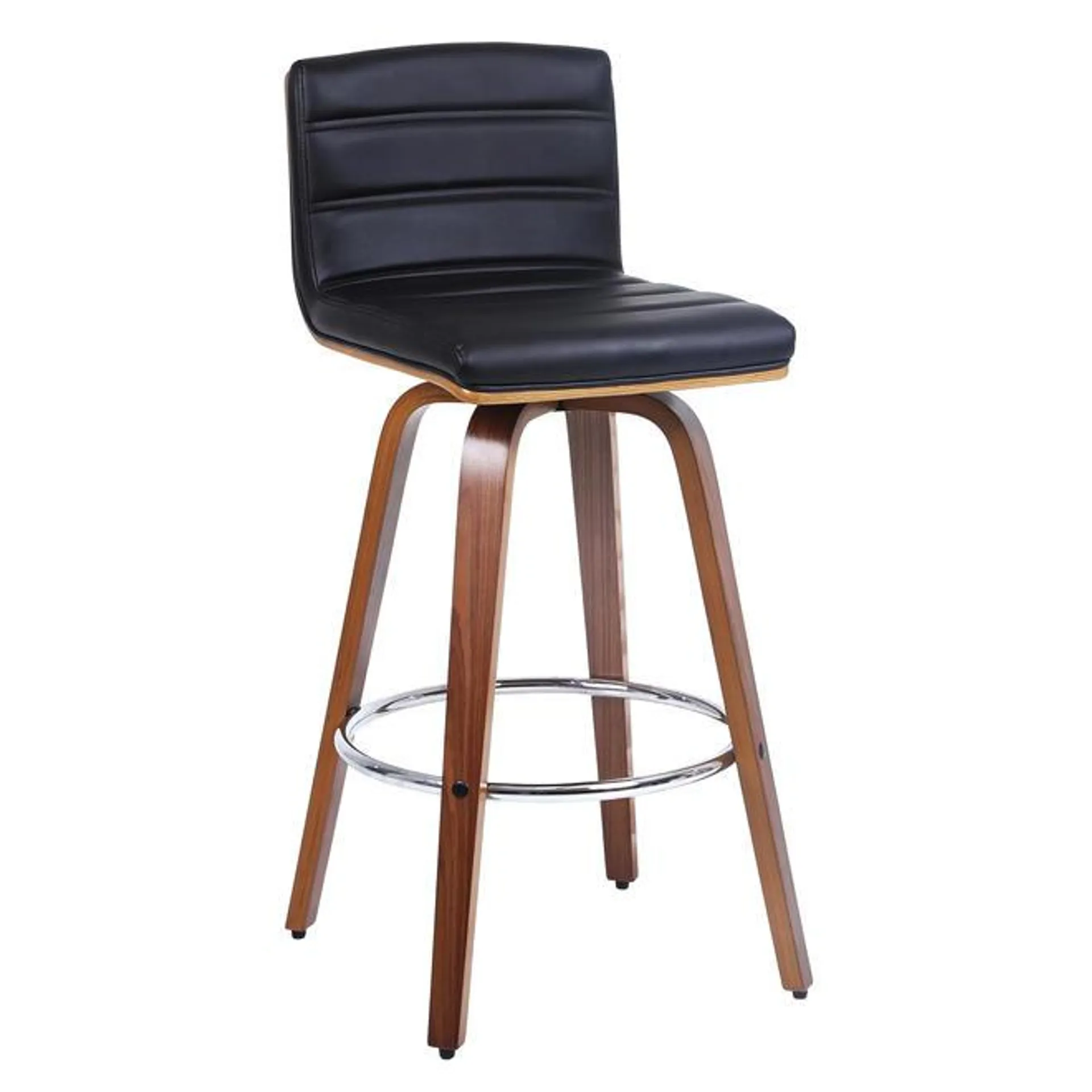 Vintage 28" Wood 360° Swivel Counter Stools with Back & Foot Ring - Moustache®