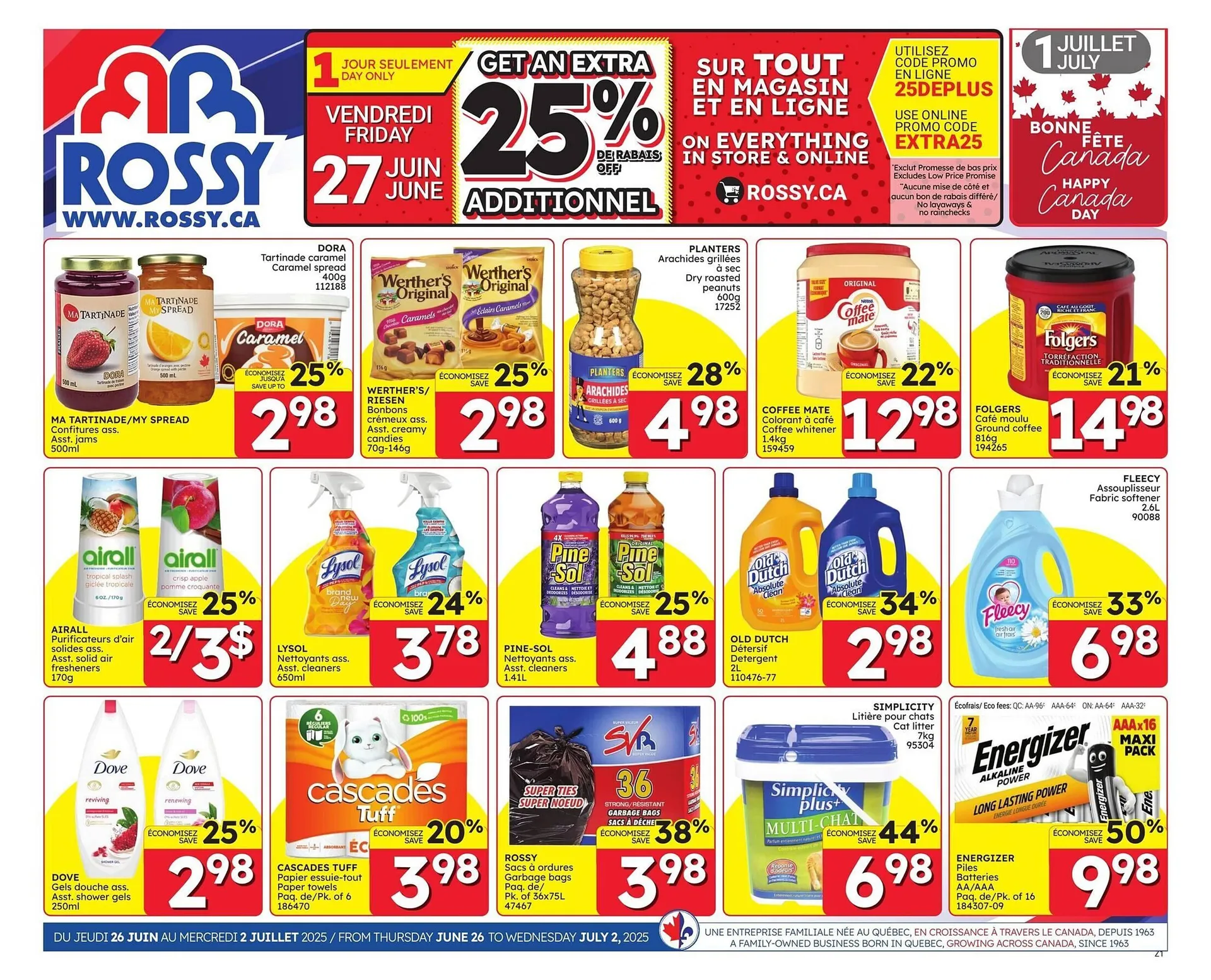 Rossy flyer from June 26 to July 3 2025 - flyer page 1