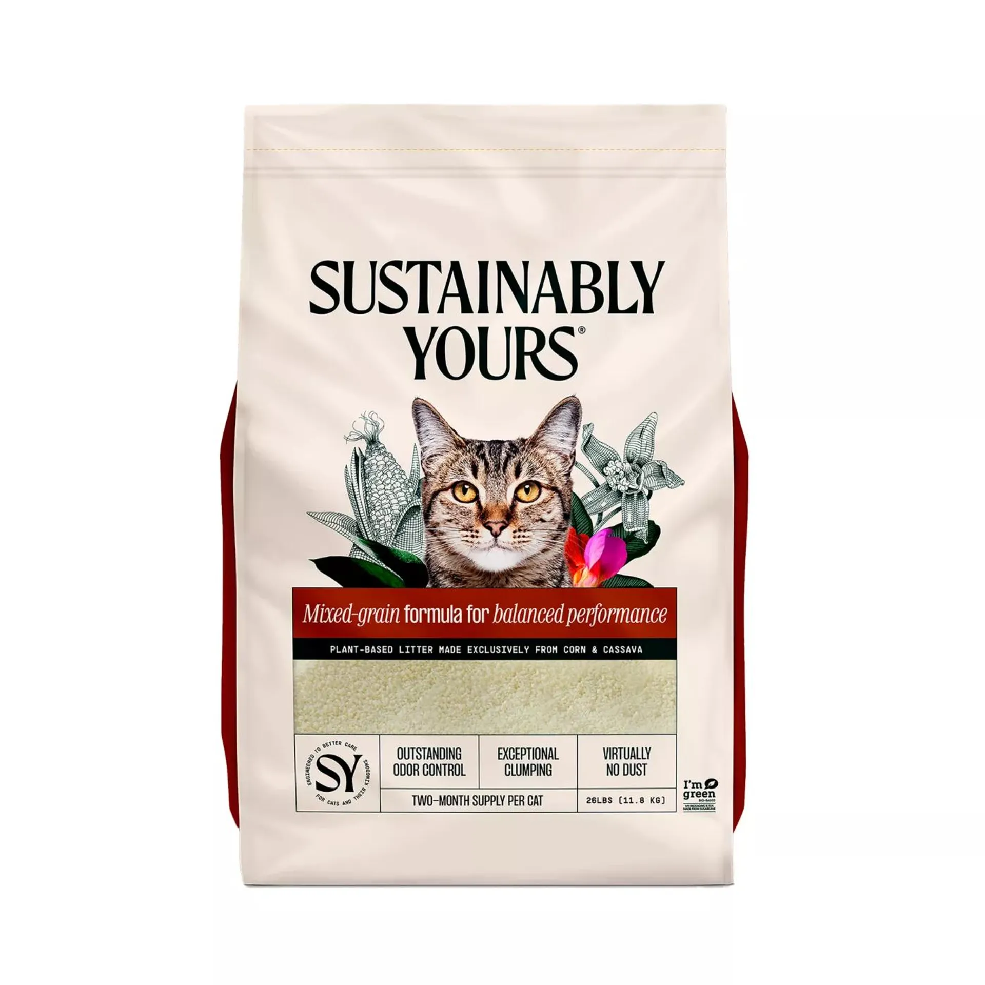 Sustainably Yours Cat Litter Mixed-Grain Formula 26 LB