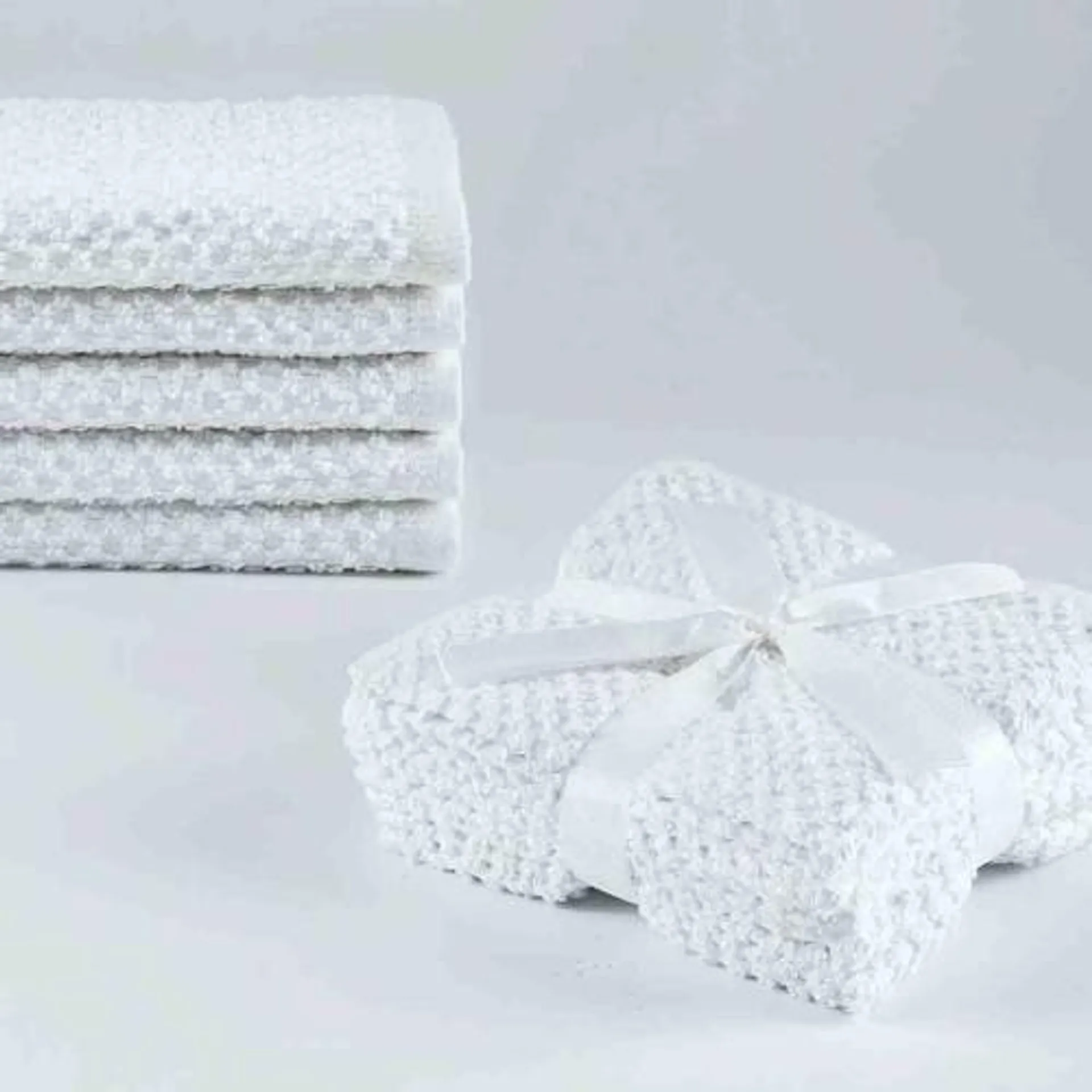 Le Spa - 5 Pcs White Face Cloth Popcorn