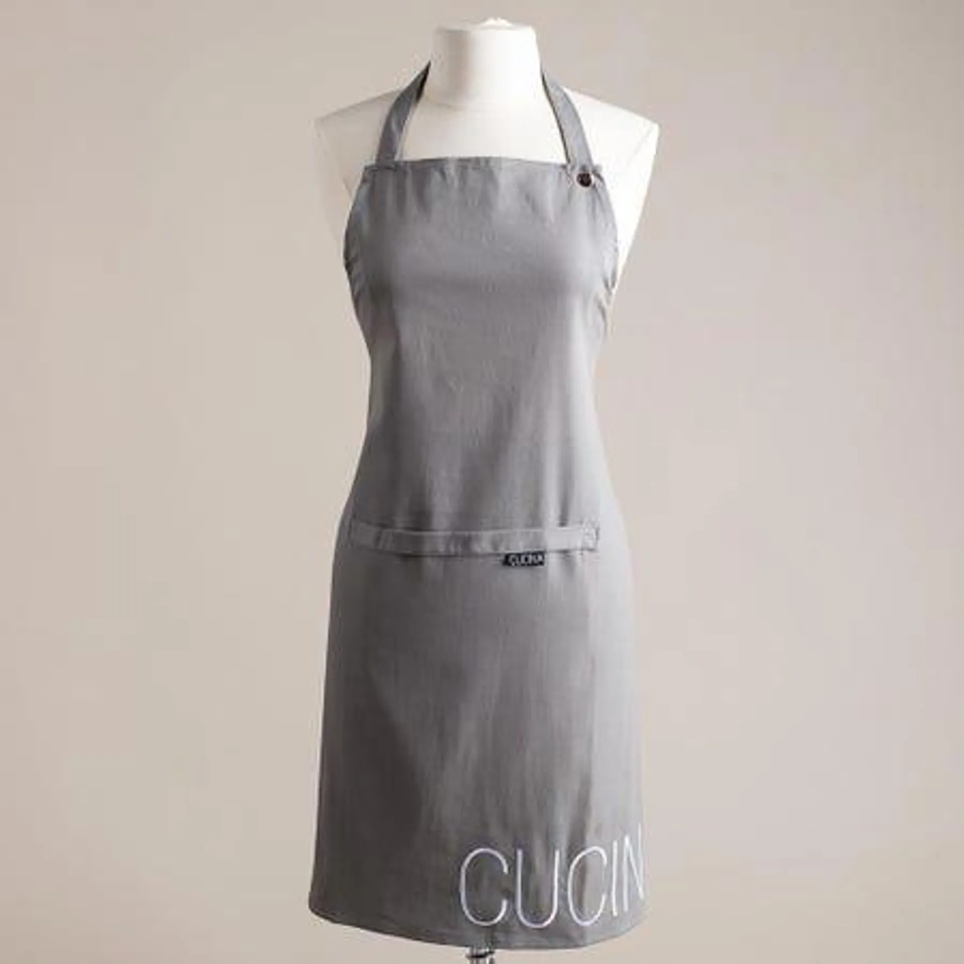 Harman Cucina 'Adjustable Snap' Cotton Apron (Grey)