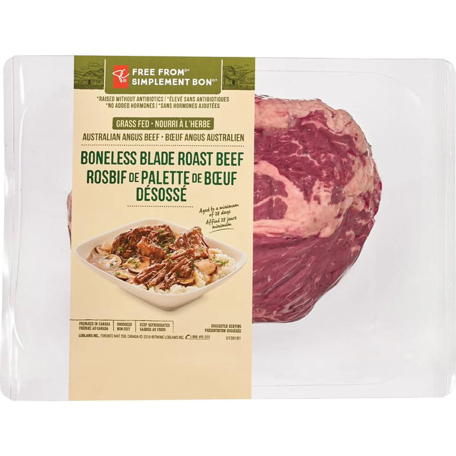 Free From Boneless Blade Roast Beef