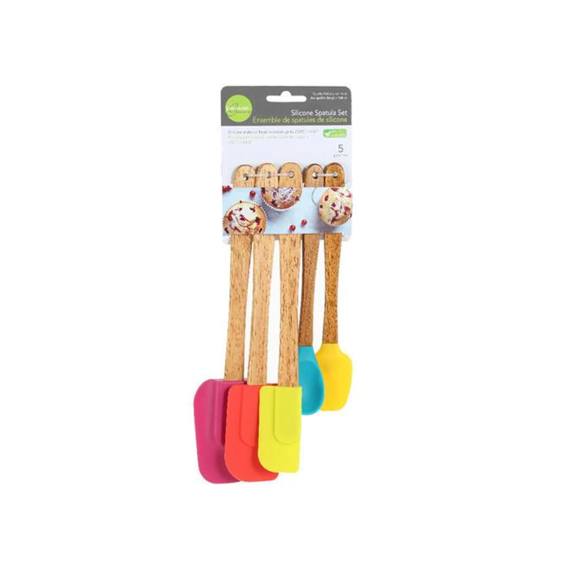 Non-Stick Silicone Spatulas With Wood Handle Set 1Pc