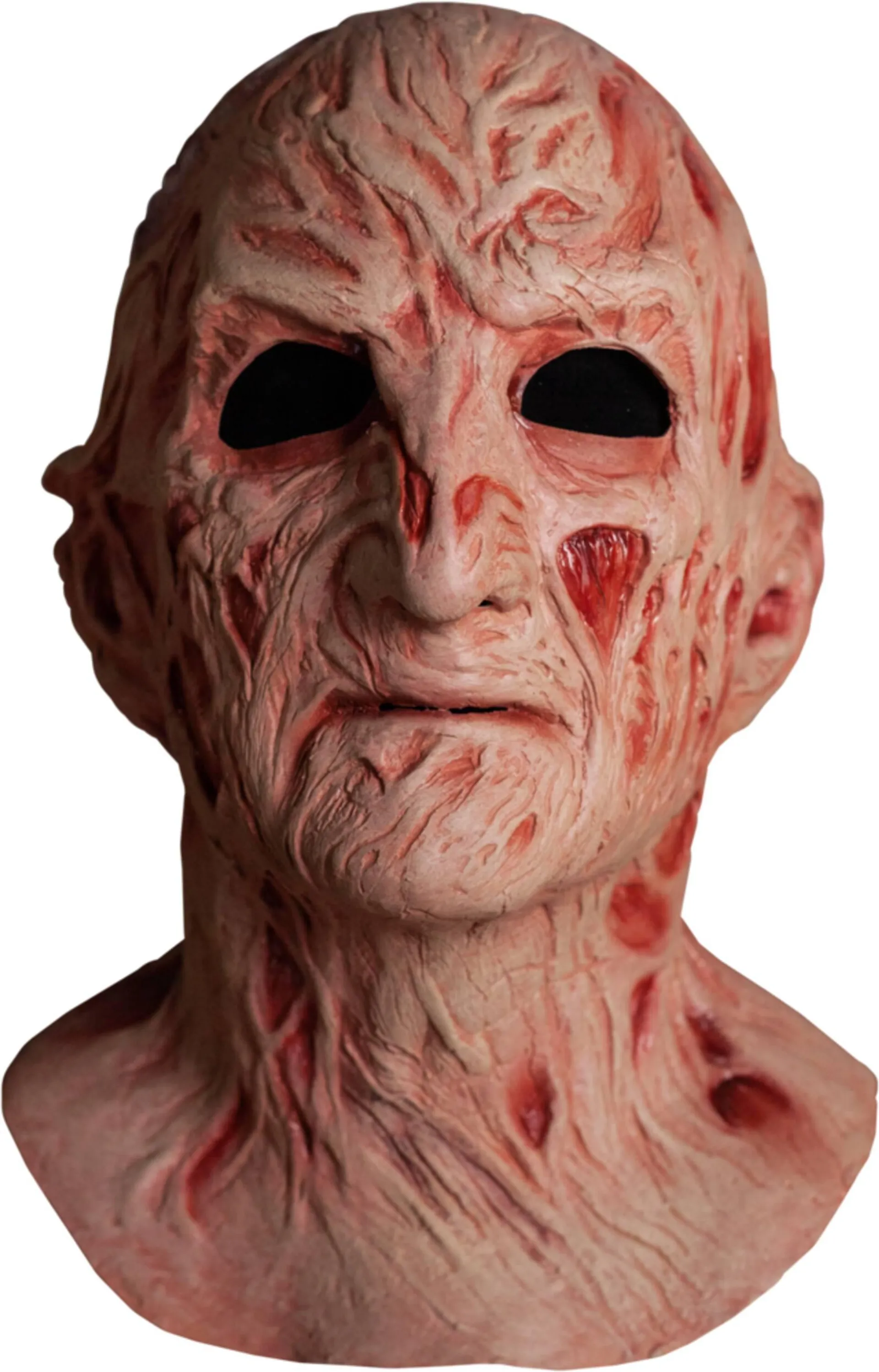 A Nightmare on Elm Street Freddy Kruger Burn Scars Latex Mask, Beige/Red, One Size, Wearable Costume Accessory for Halloween
