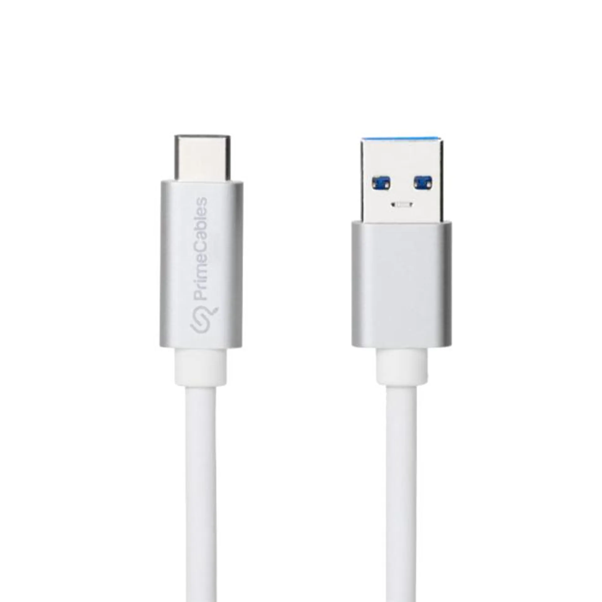 USB-C to USB 3.1A Charging/Sync Cable with Aluminum Alloy Connector 3 Feet - White - PrimeCables® - 1/Pack