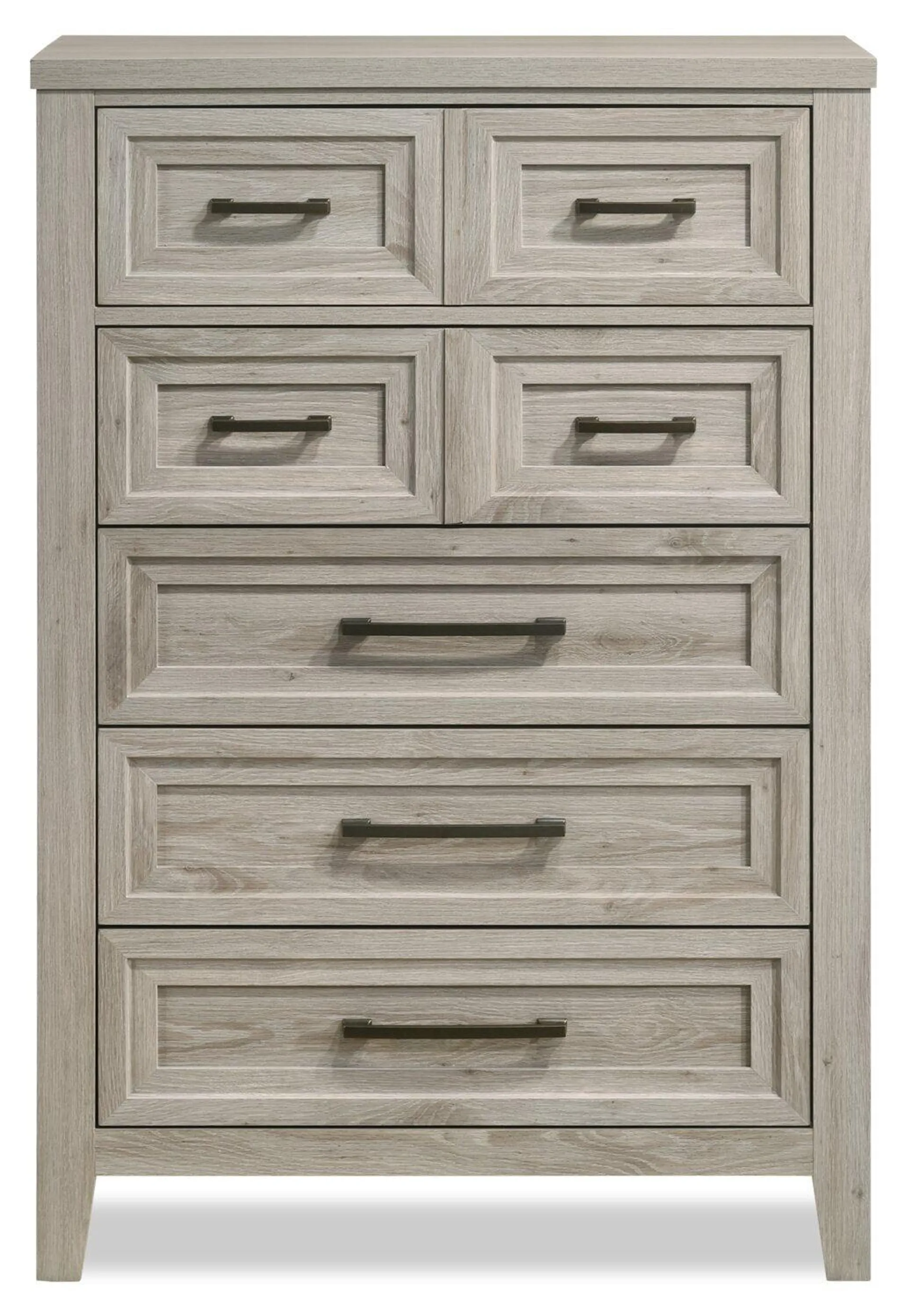 Lara Bedroom Chest of Drawers, 5-Drawer, 33.9"W x 50.5"H - Antique Grey