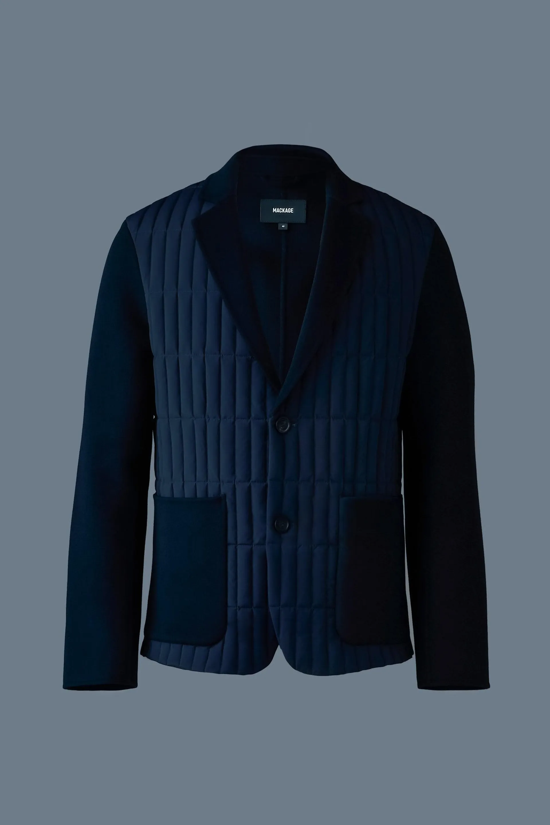 JOHN Mixed-media vertical quilt blazer