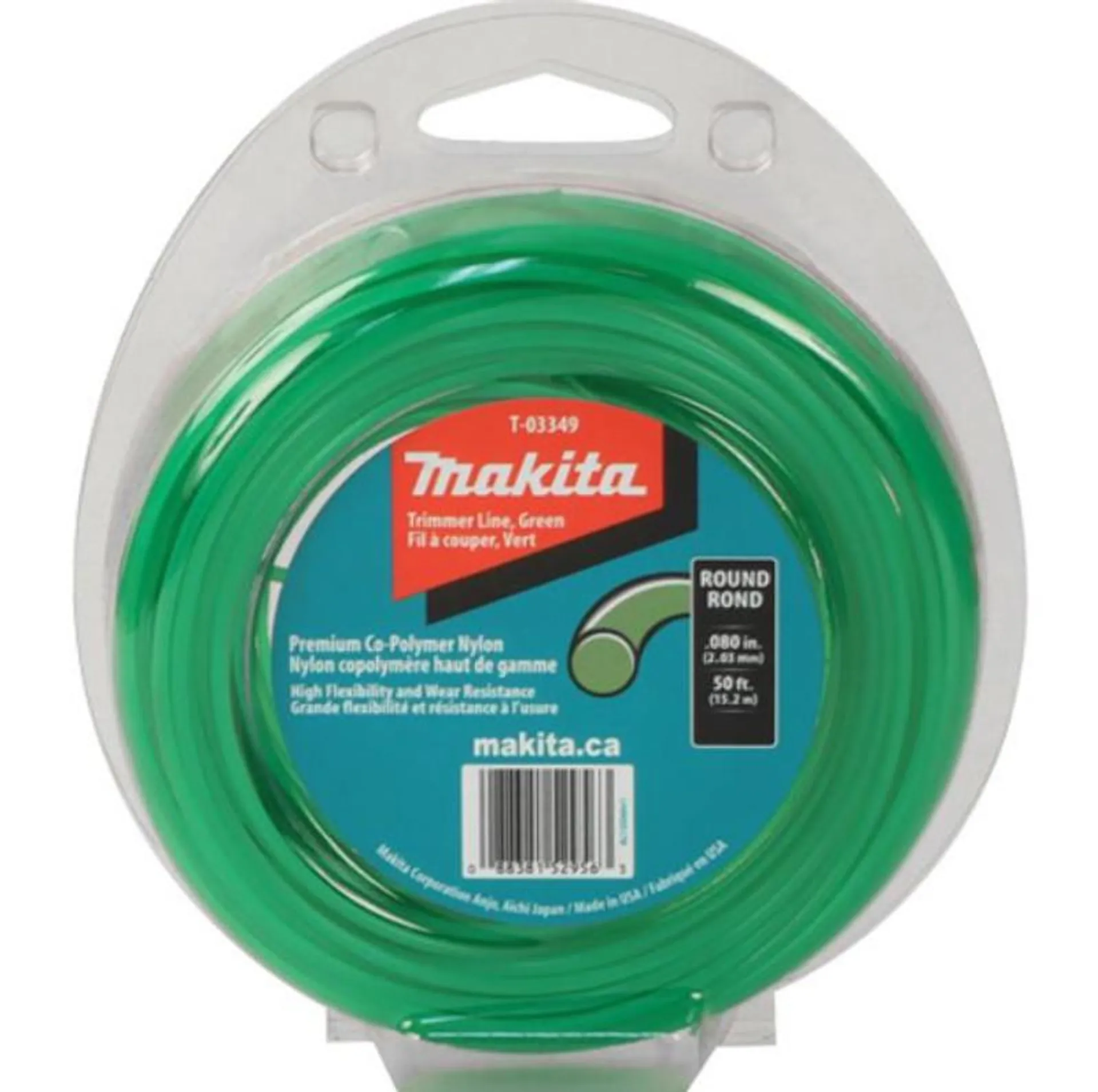 MAKITA ROUND TRIMMER LINE GREEN 50FT .080IN.