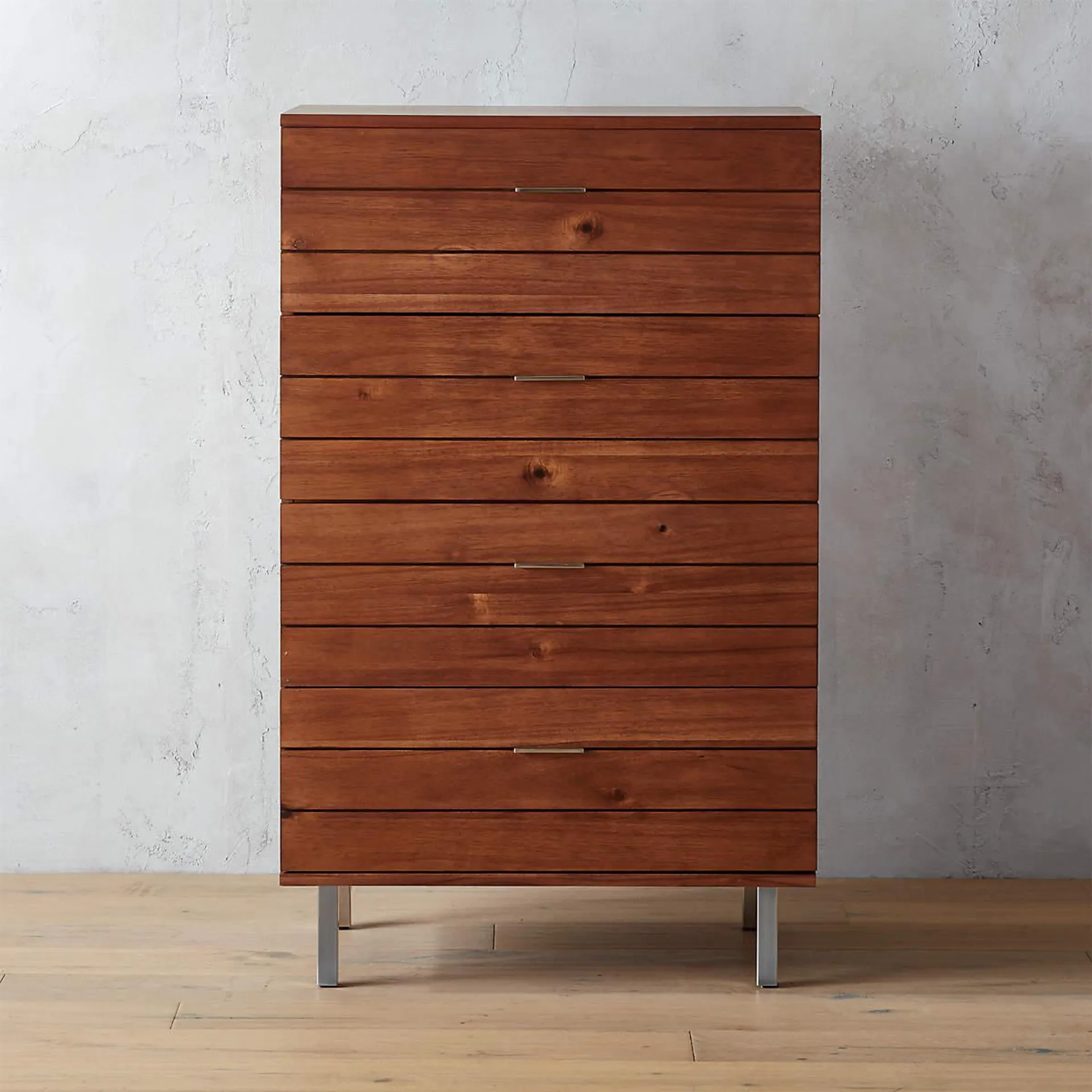 Linear Tall 4-Drawer Wood Dresser