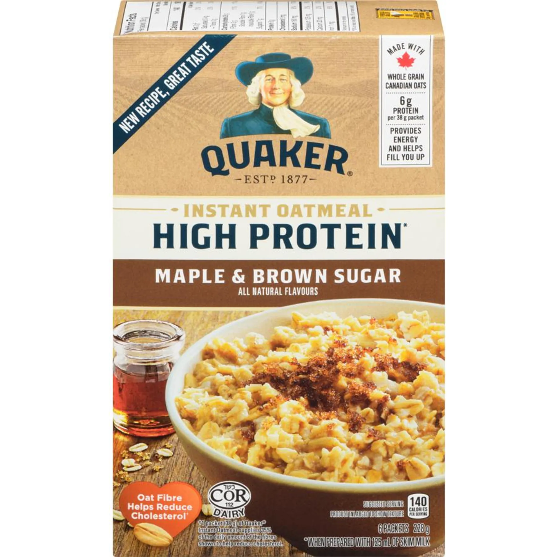 High Protein Maple & Brown Sugar Flavour Instant Oatmeal