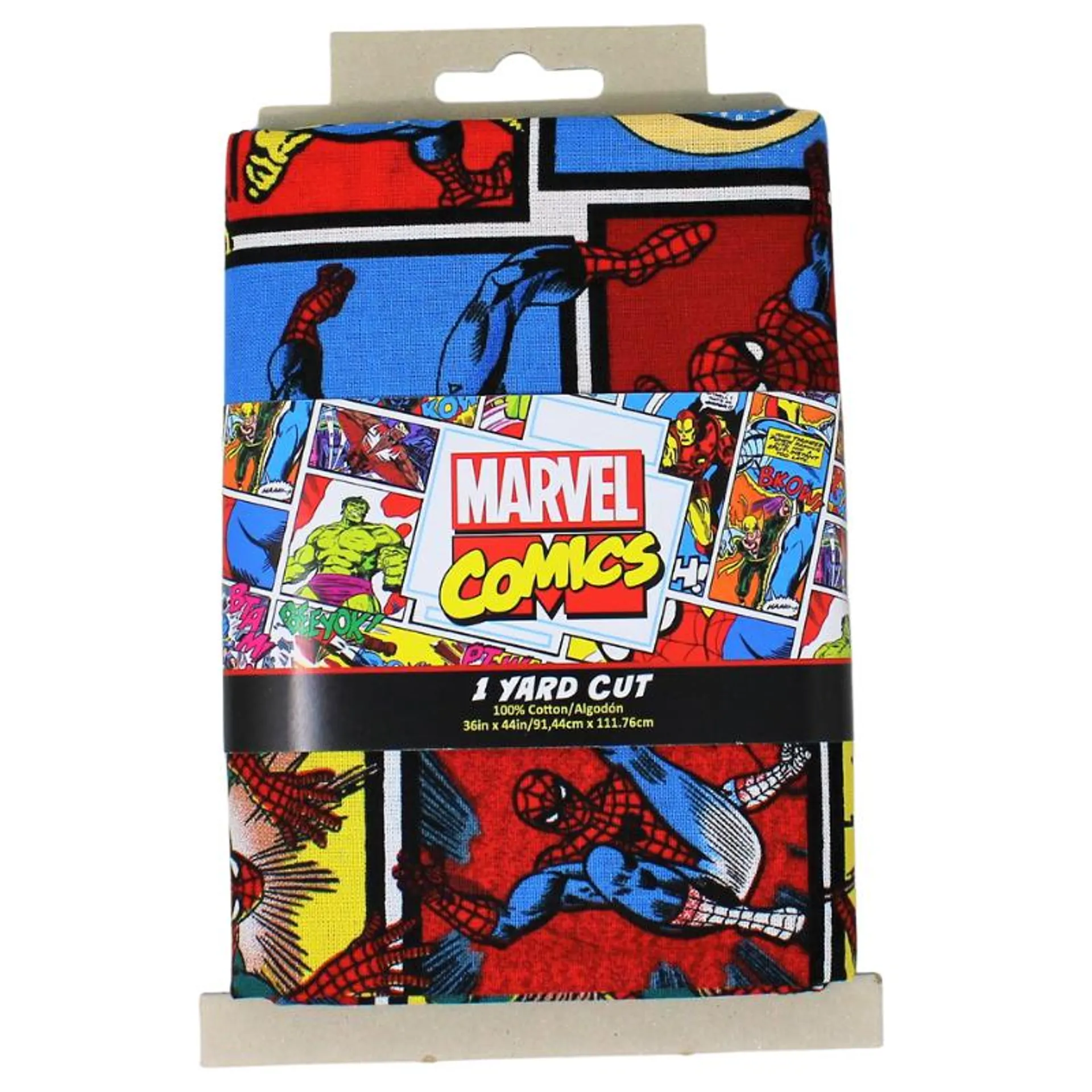 1 Yard Pre-Cut Marvel Fabric: Amazing Spiderman Squares - 36" x 44" - 100% Cotton