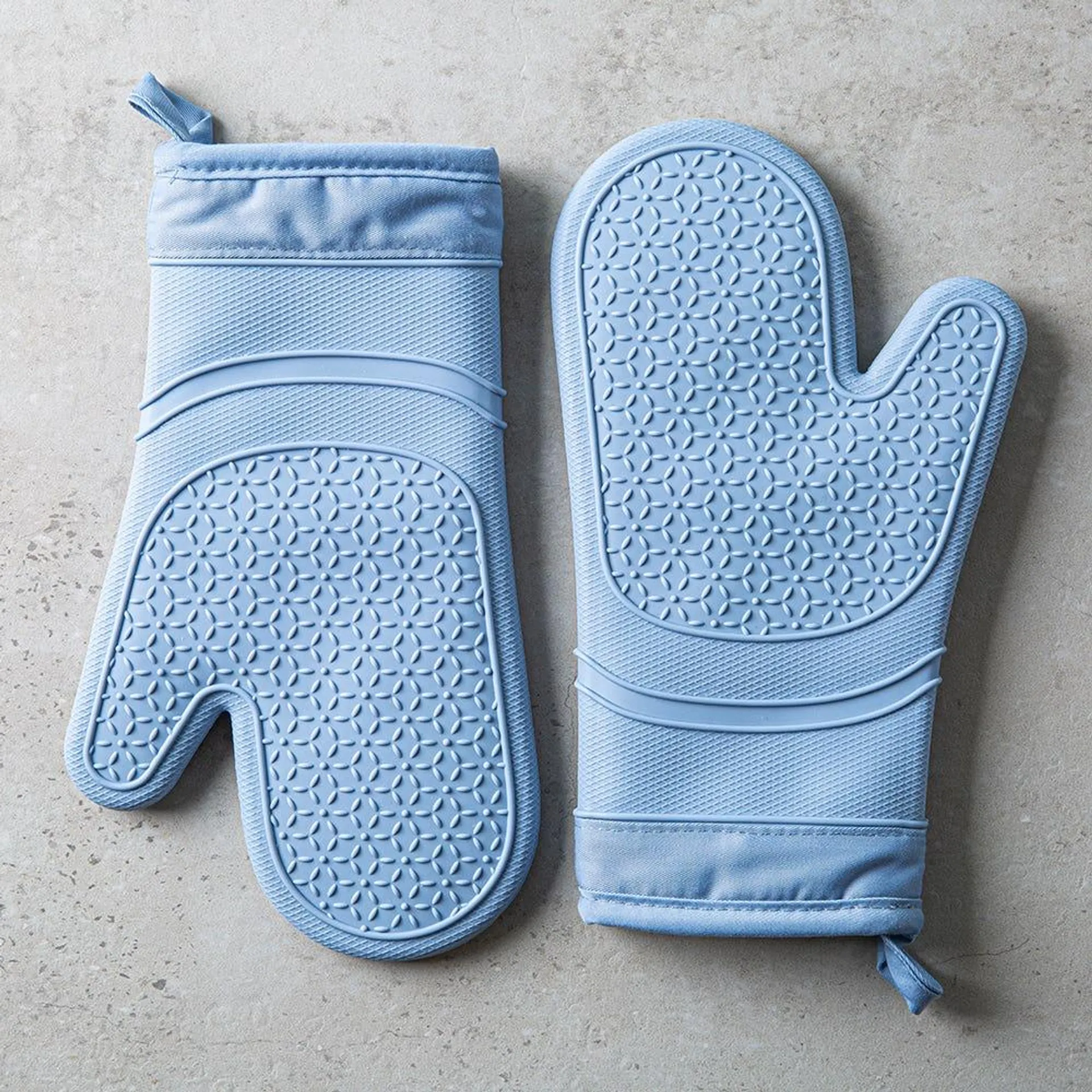 KSP Colour Splash Lined Silicone Oven Mitt - Set of 2 (Slate)