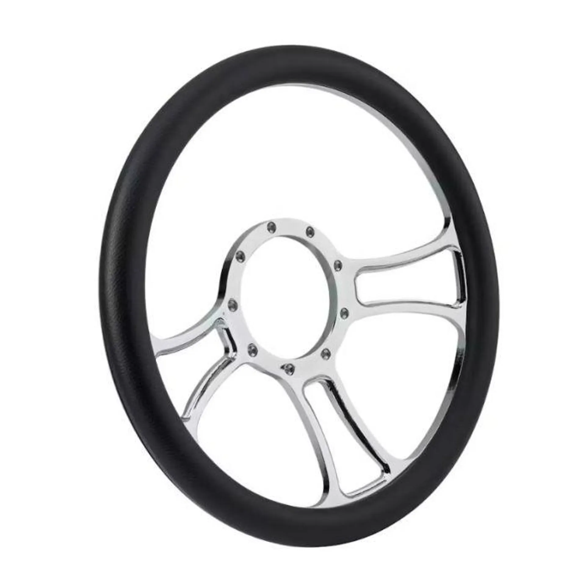 Billet Chrome Plated Billet Trinity Style Steering Wheel