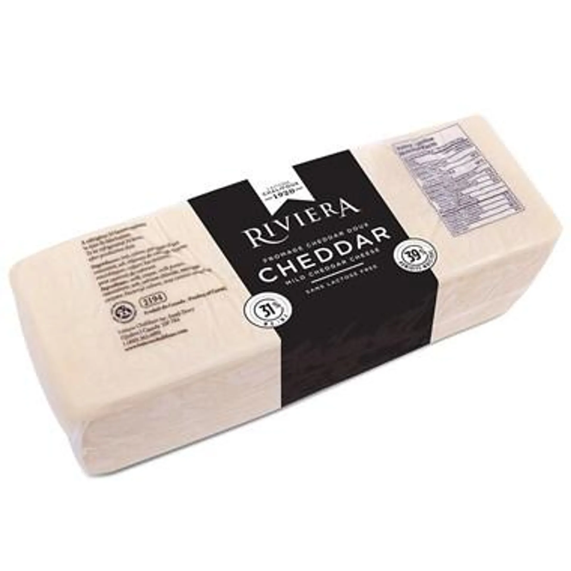 Cheddar blanc doux en bloc 2 kg