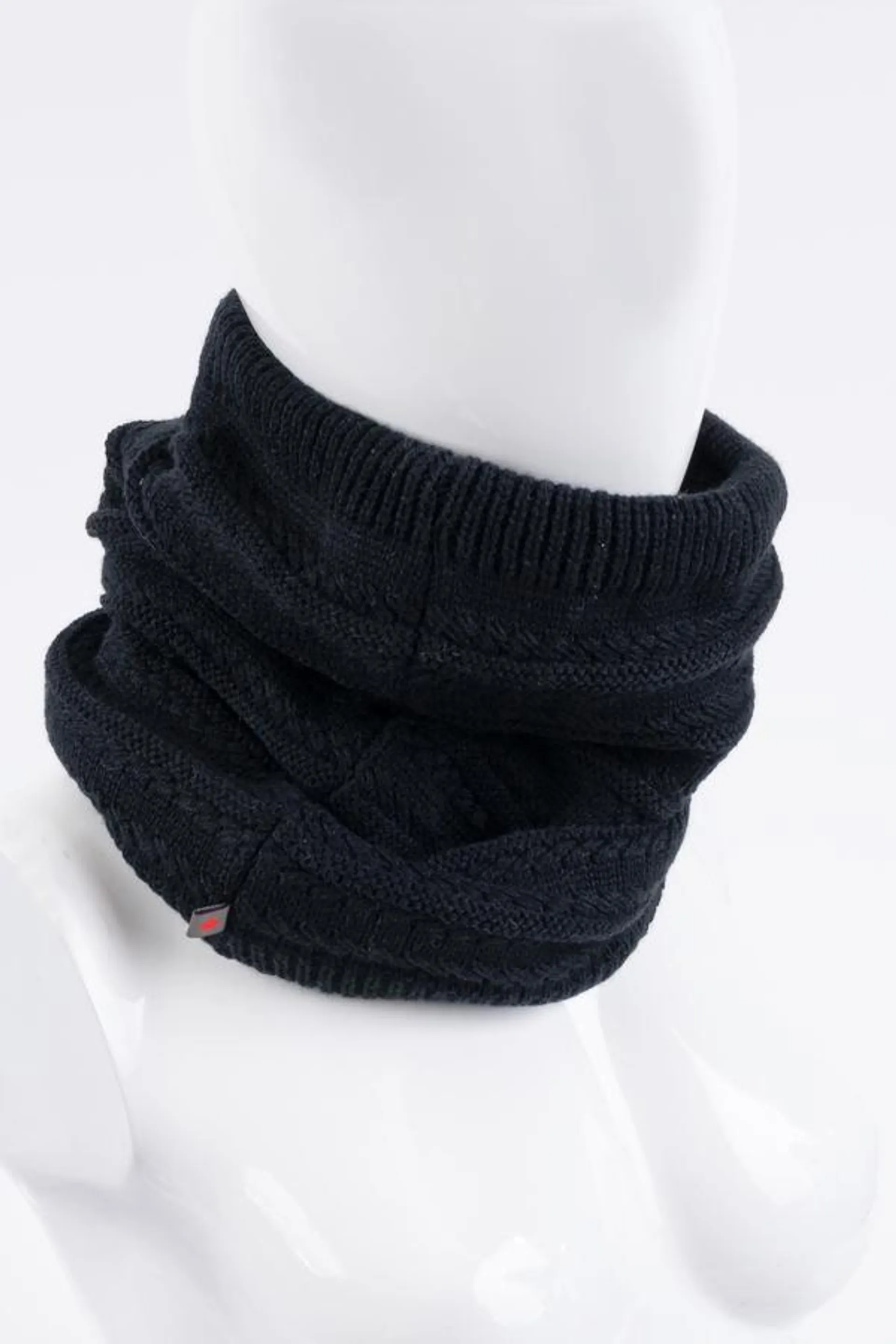 Fleece lined knit neck warmer