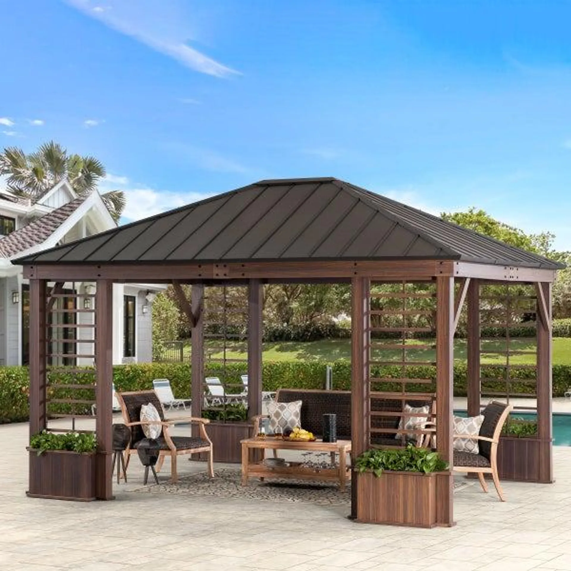 Sunjoy 13.3 ft. x 14.8 ft. Wilmington Hardtop Gazebo