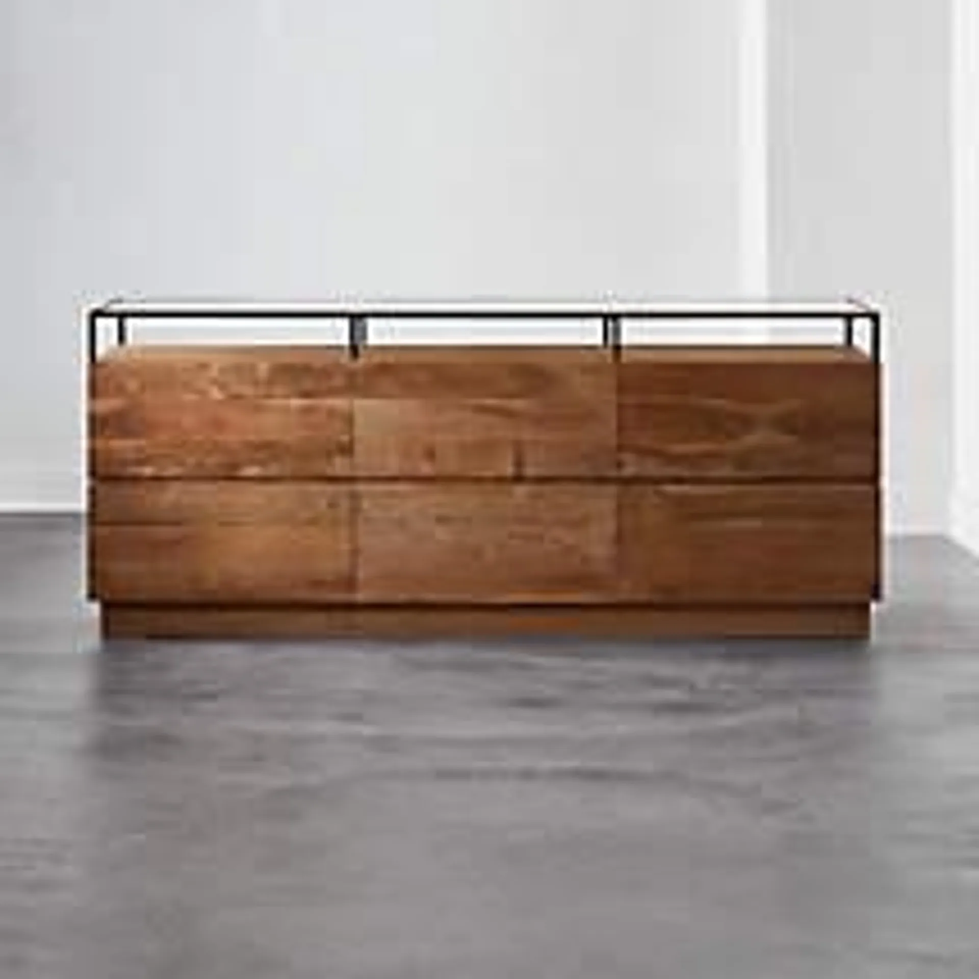 Lawson Low 6-Drawer Wood Dresser with Glass Top