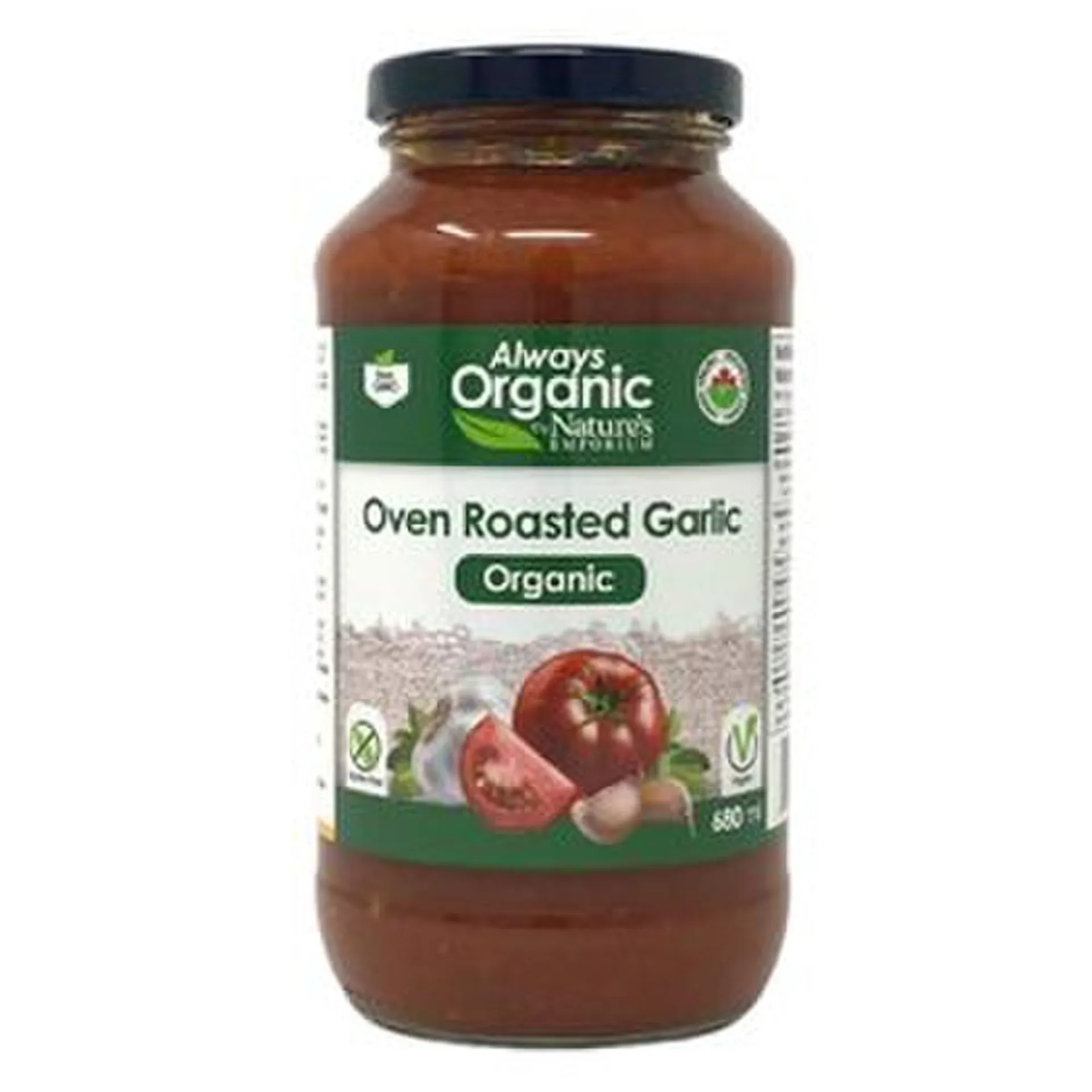 Always Organic Pasta Sauce Roast Garlic Org 740 ml