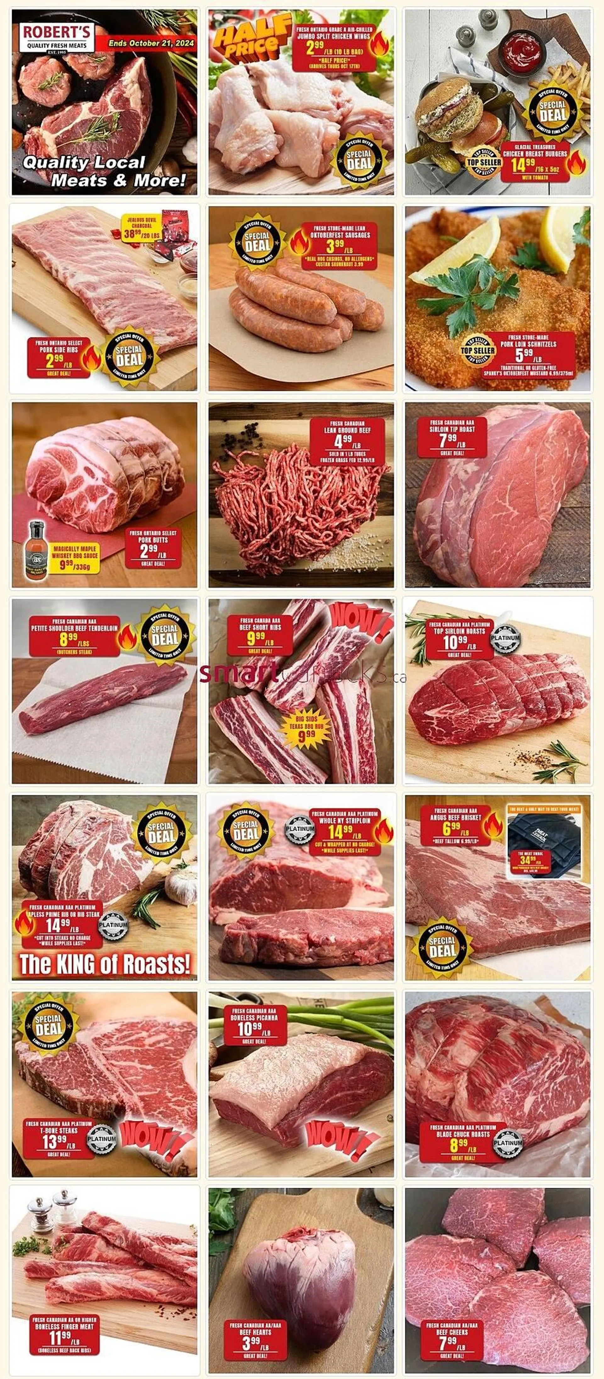 Roberts Fresh and Boxed Meats flyer from October 16 to October 22 2024 - flyer page 1