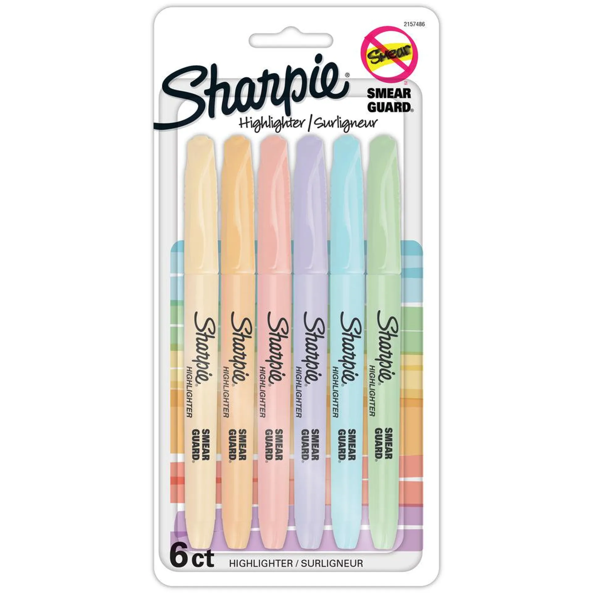 Sharpie Chisel Tip Pocket-Style Highlighters - Assorted Pastel Colours - 6 Pack