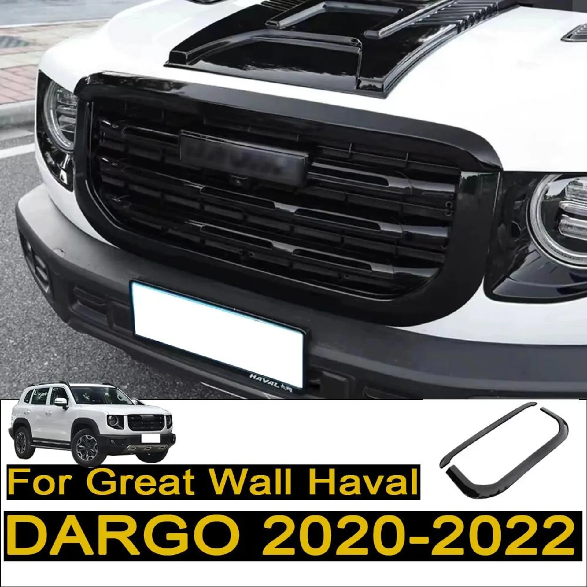 For Great Wall Haval DARGO 2020-2022 Grille trim Car Fender Wheel Brows Wheel Lip Protective Cover Trim Mudguards Body Kit