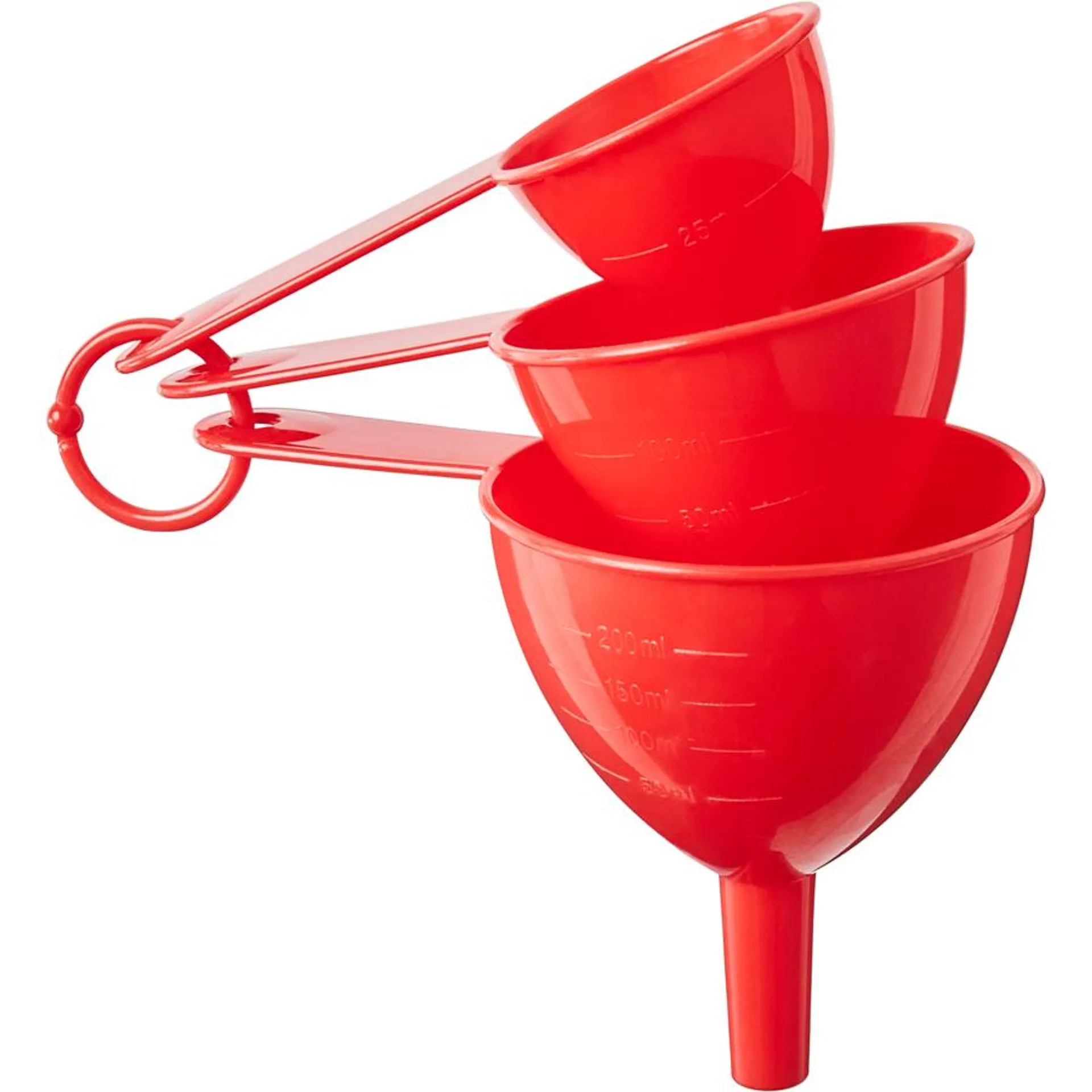 Funnel Set, Red, 3 Pieces