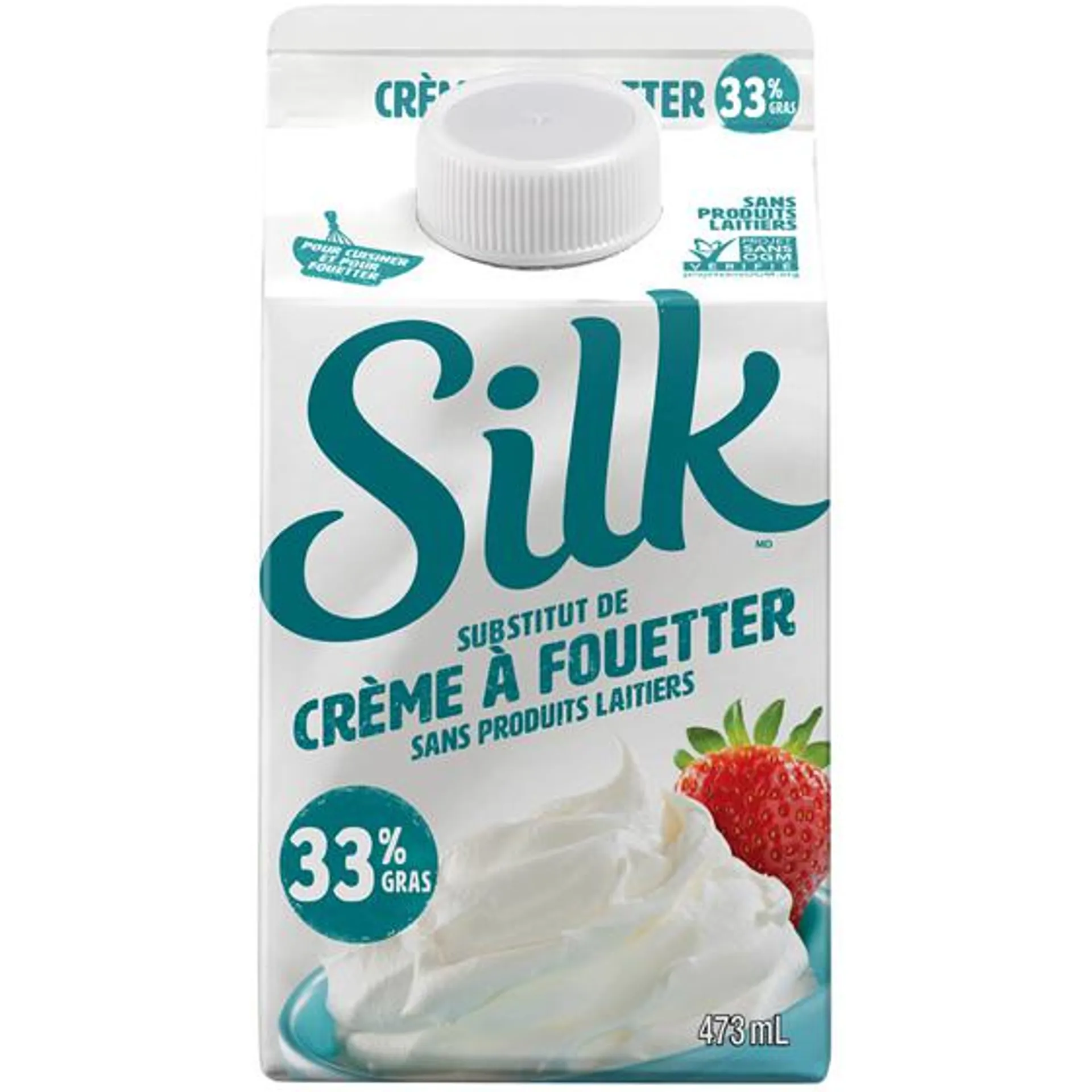 Substitut de crème à fouetter sans produits laitiers, noix de coco, non sucré