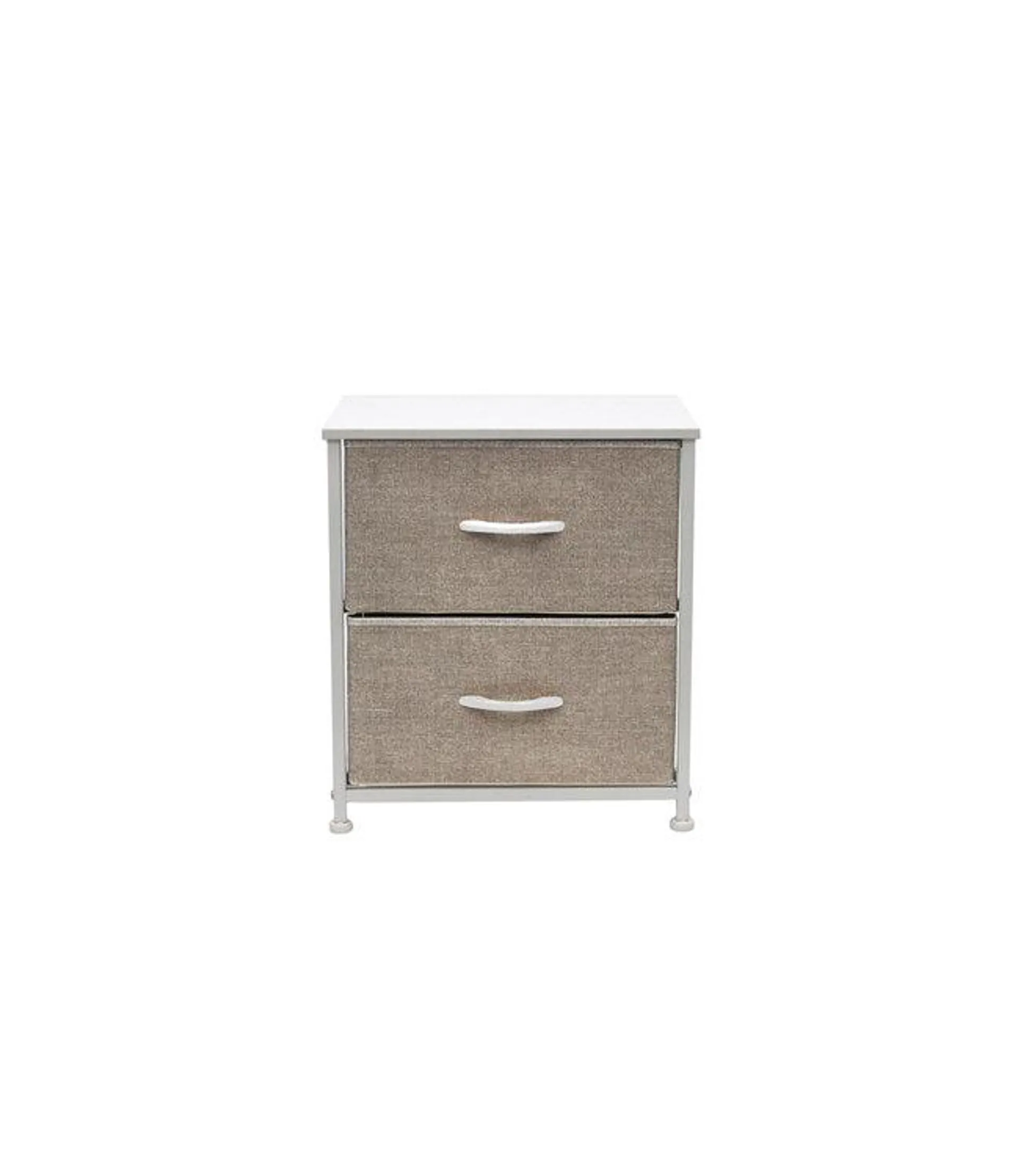 2 DRAWER SIDE TABLE GREY/WHITE