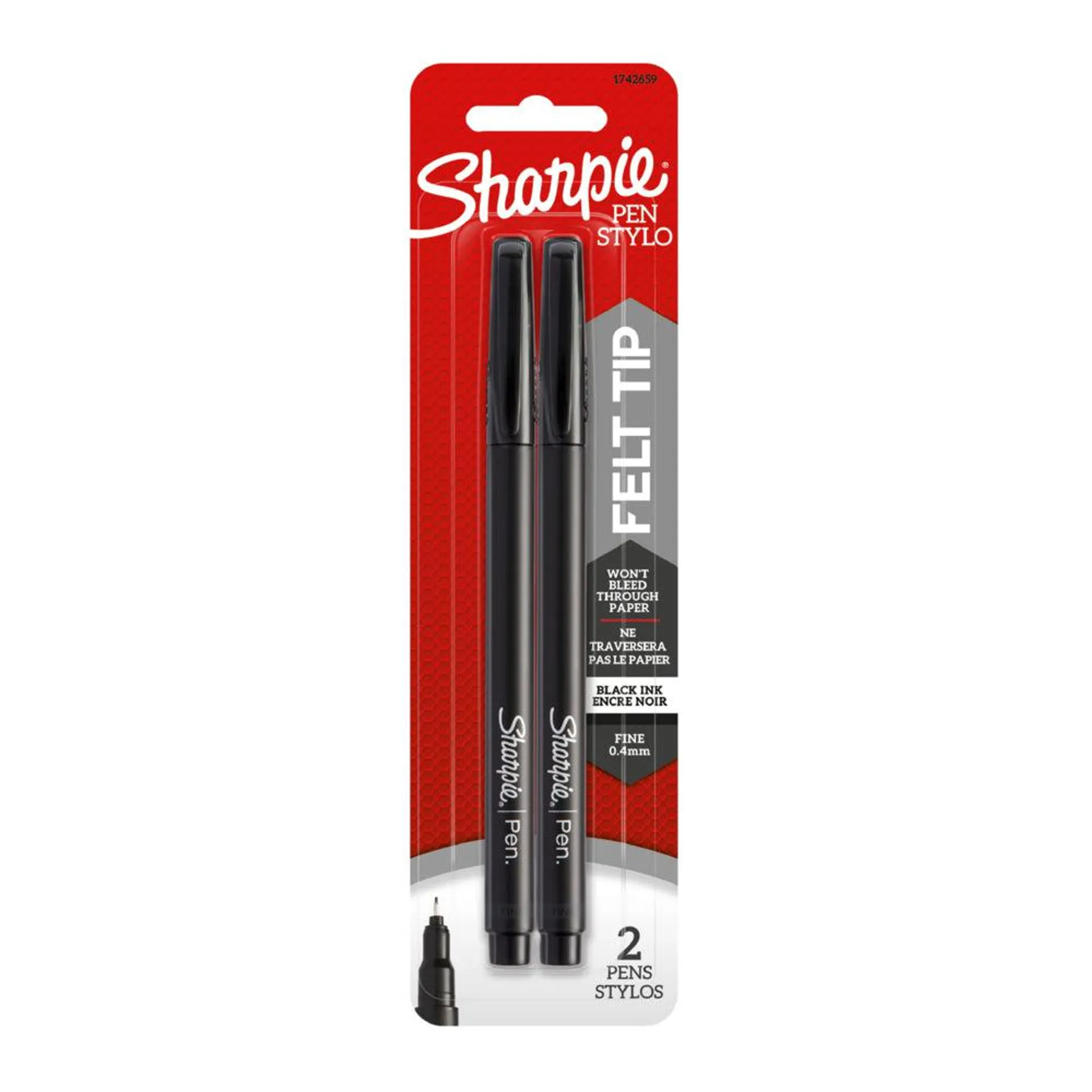 Sharpie Pens - Fine Tip - Black - 2 Pack