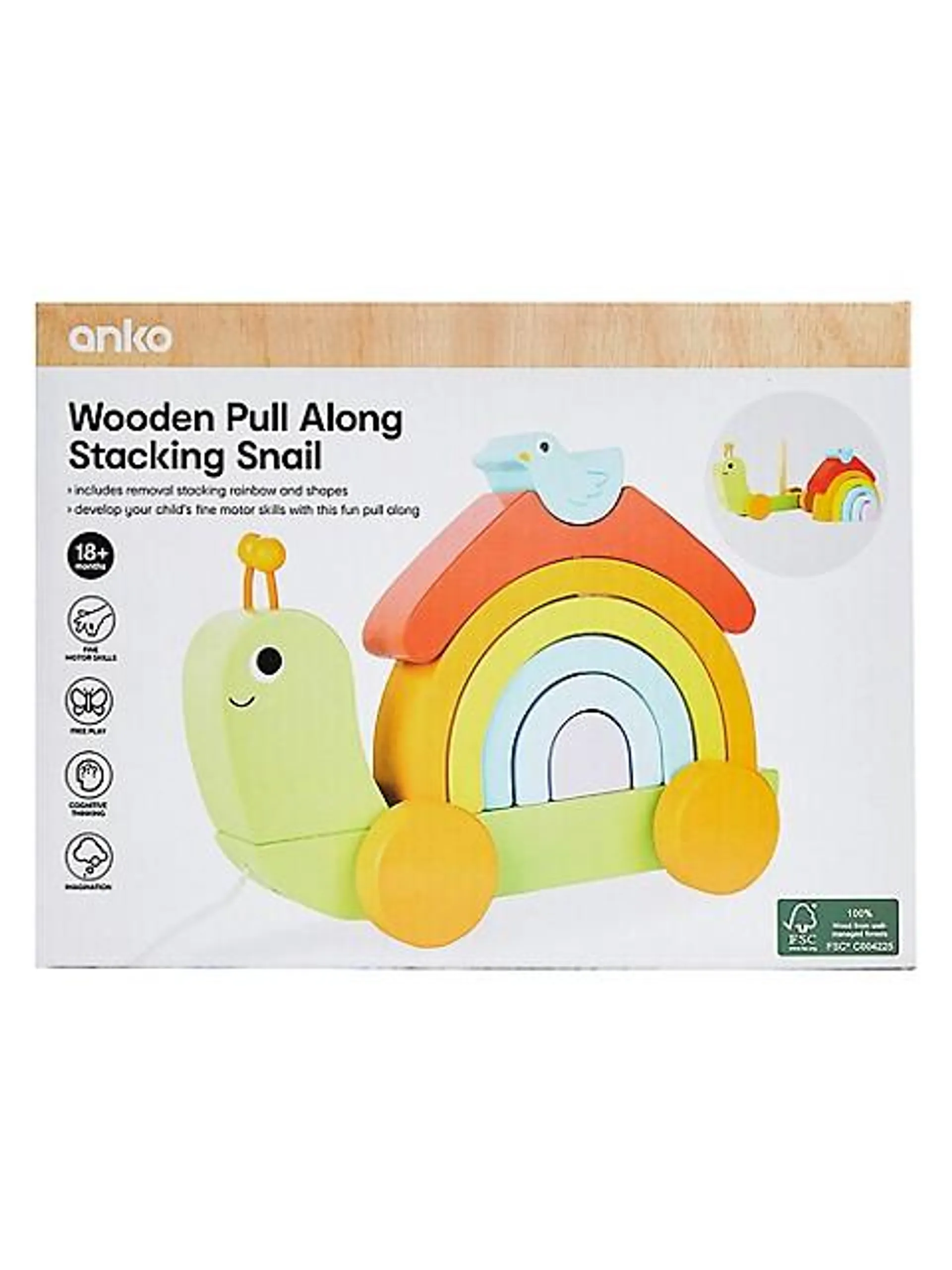 Pull Along Stacking Snail