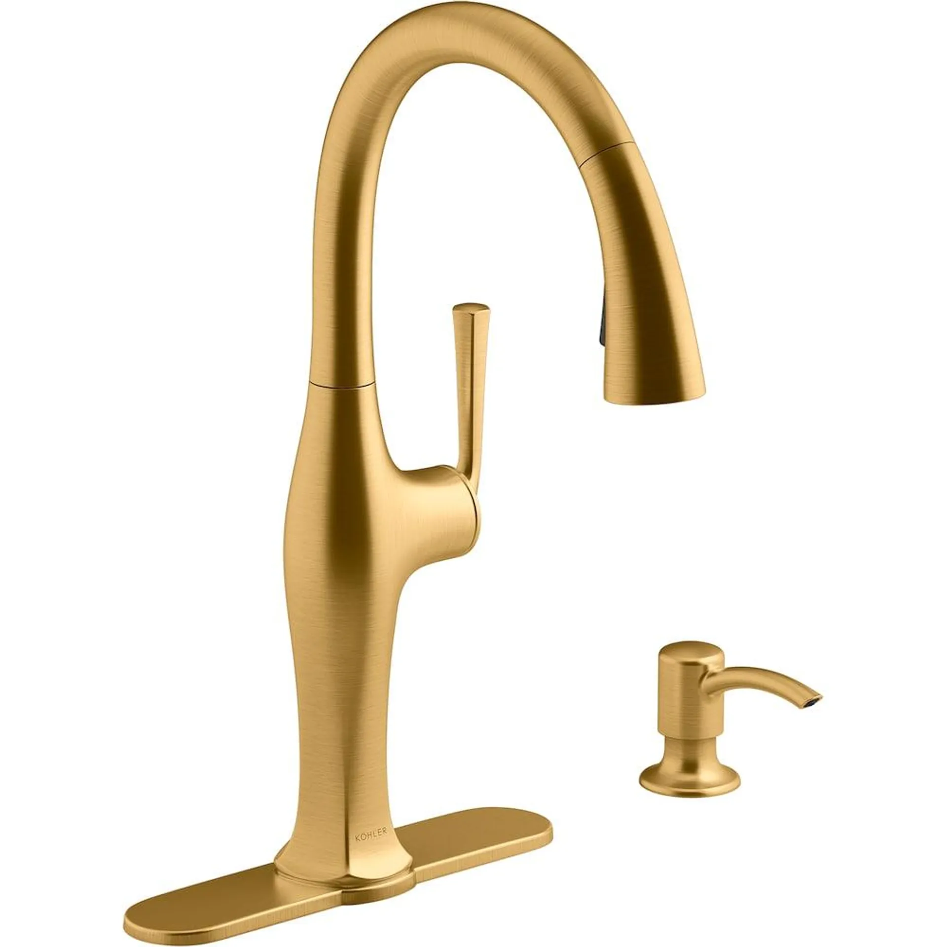 Sundae Pull-Down 1-Handle Kitchen Sink Faucet in Gold