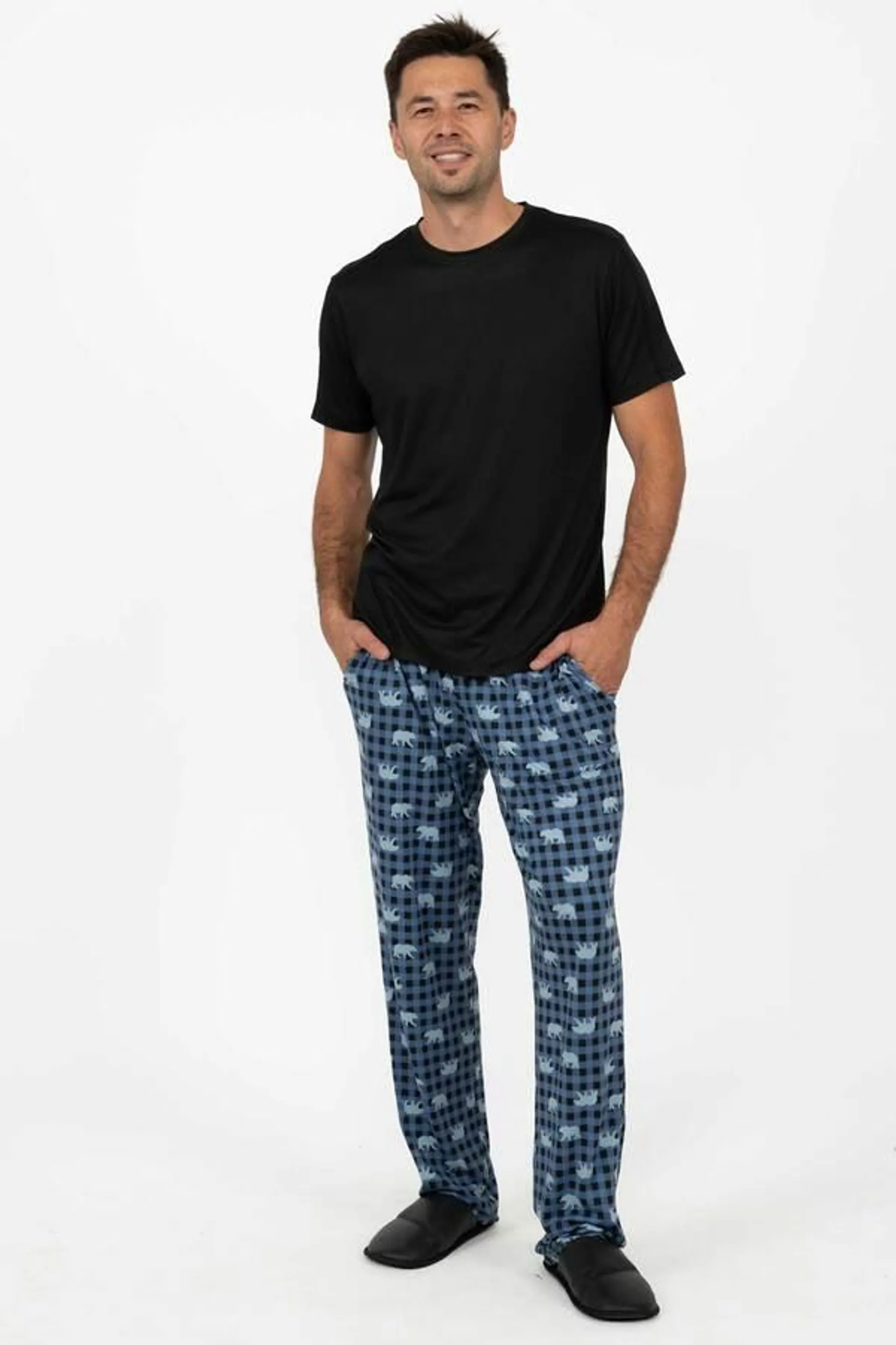 Rêves - Ultra soft PJ pants, Polar bear check