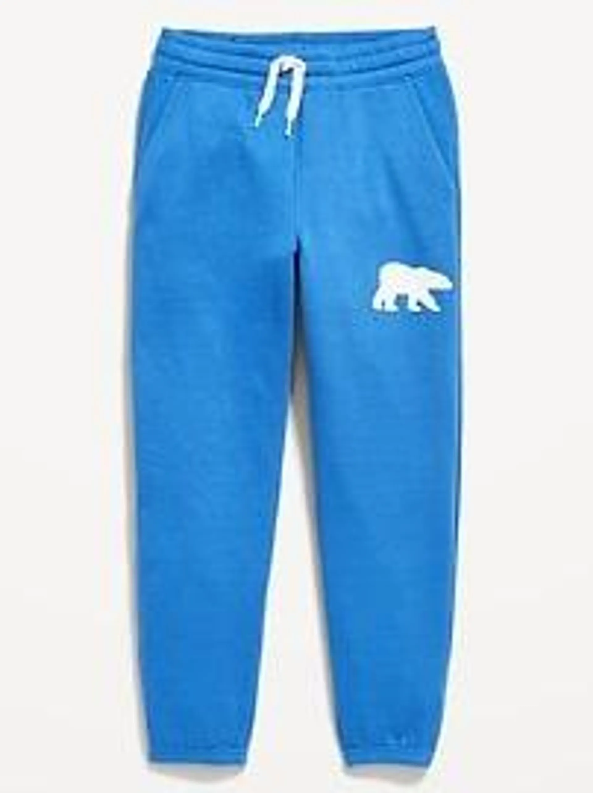 Gender-Neutral Fleece Cinched Graphic Jogger Sweatpants for Kids