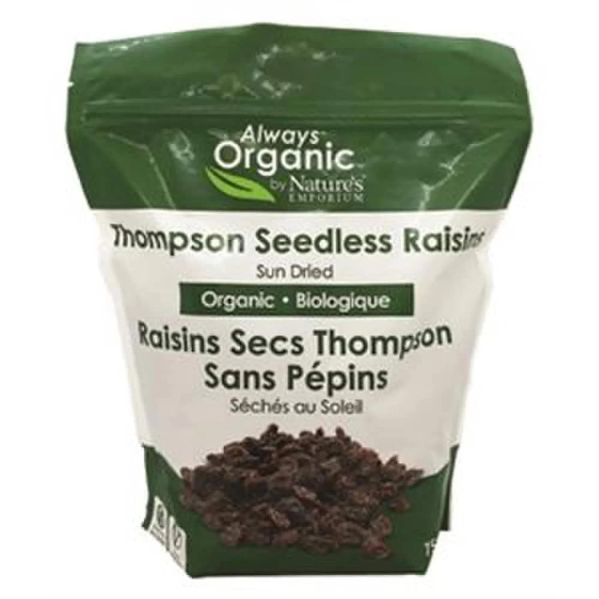 Always Organic Thompson Seedless Raisins Bag Org 750 g