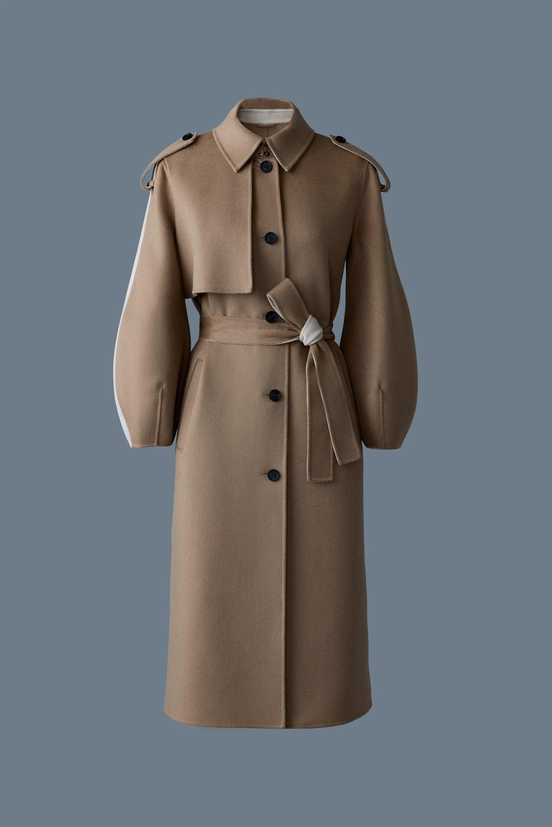 CEYLA Double-Face Wool Coat with Sash Belt